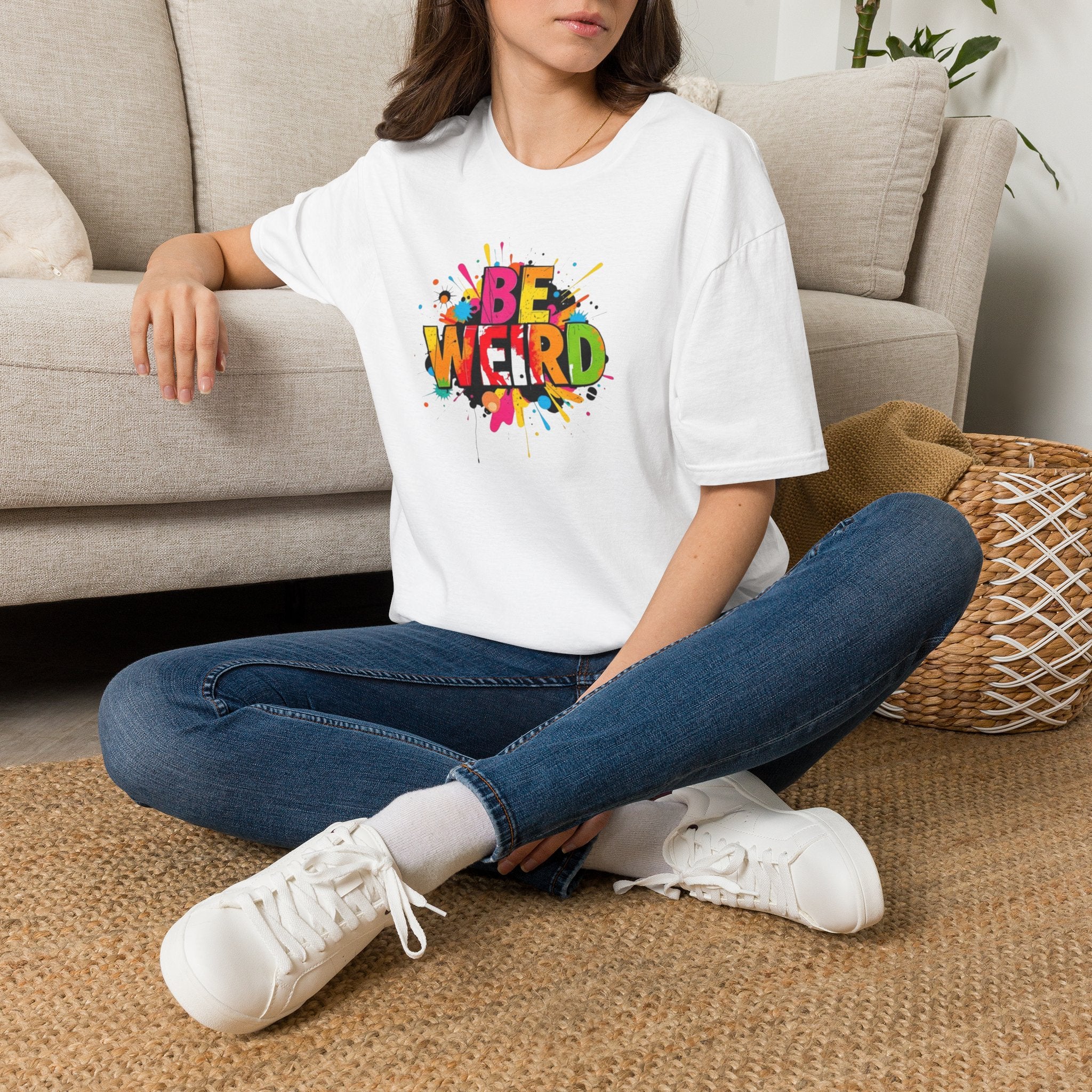 Be Weird Unisex Softstyle T-Shirt - Fun and Colorful Graphic Tee for Self-Expression