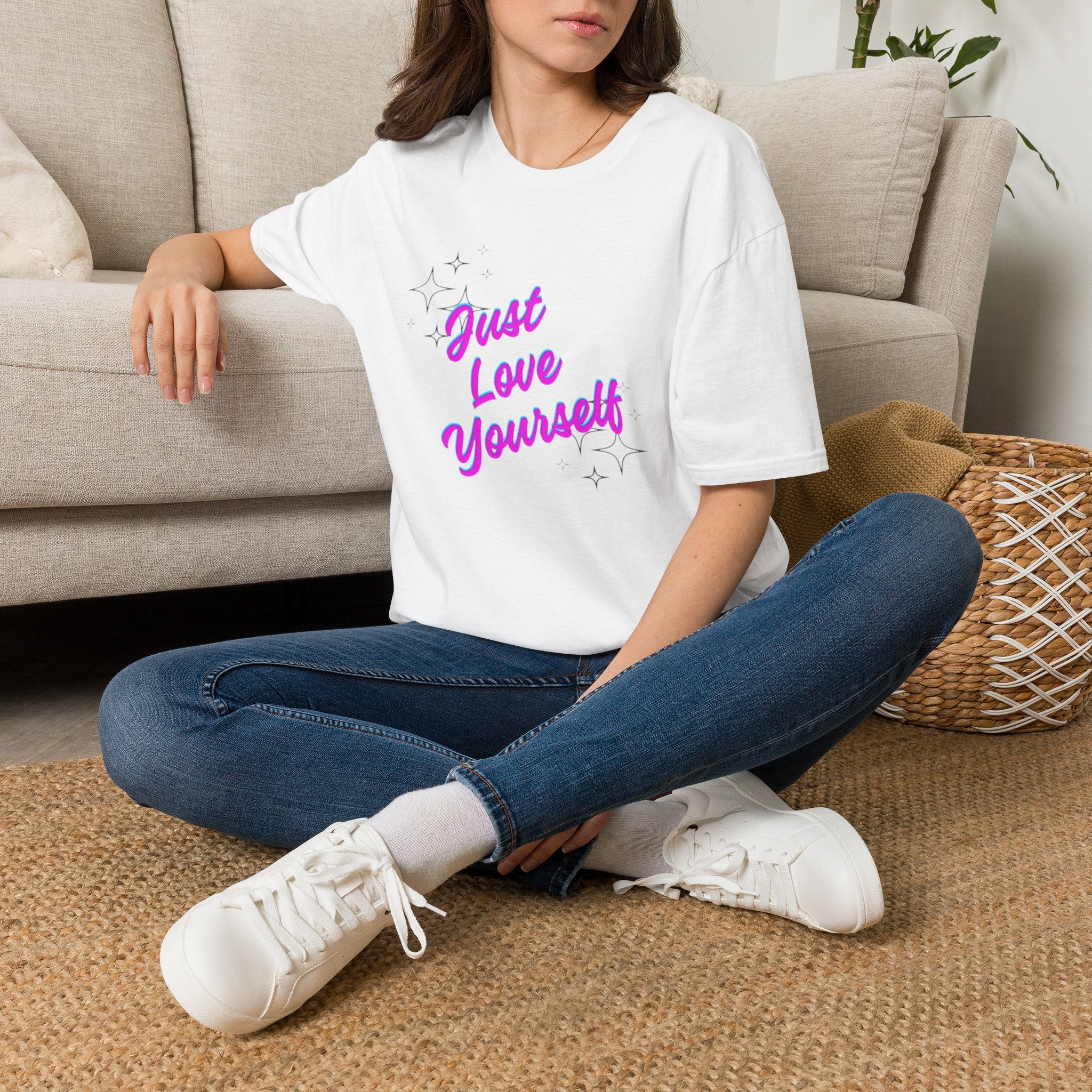 Camiseta unisex de estilo suave "Just Love Yourself": camiseta motivacional para el amor propio