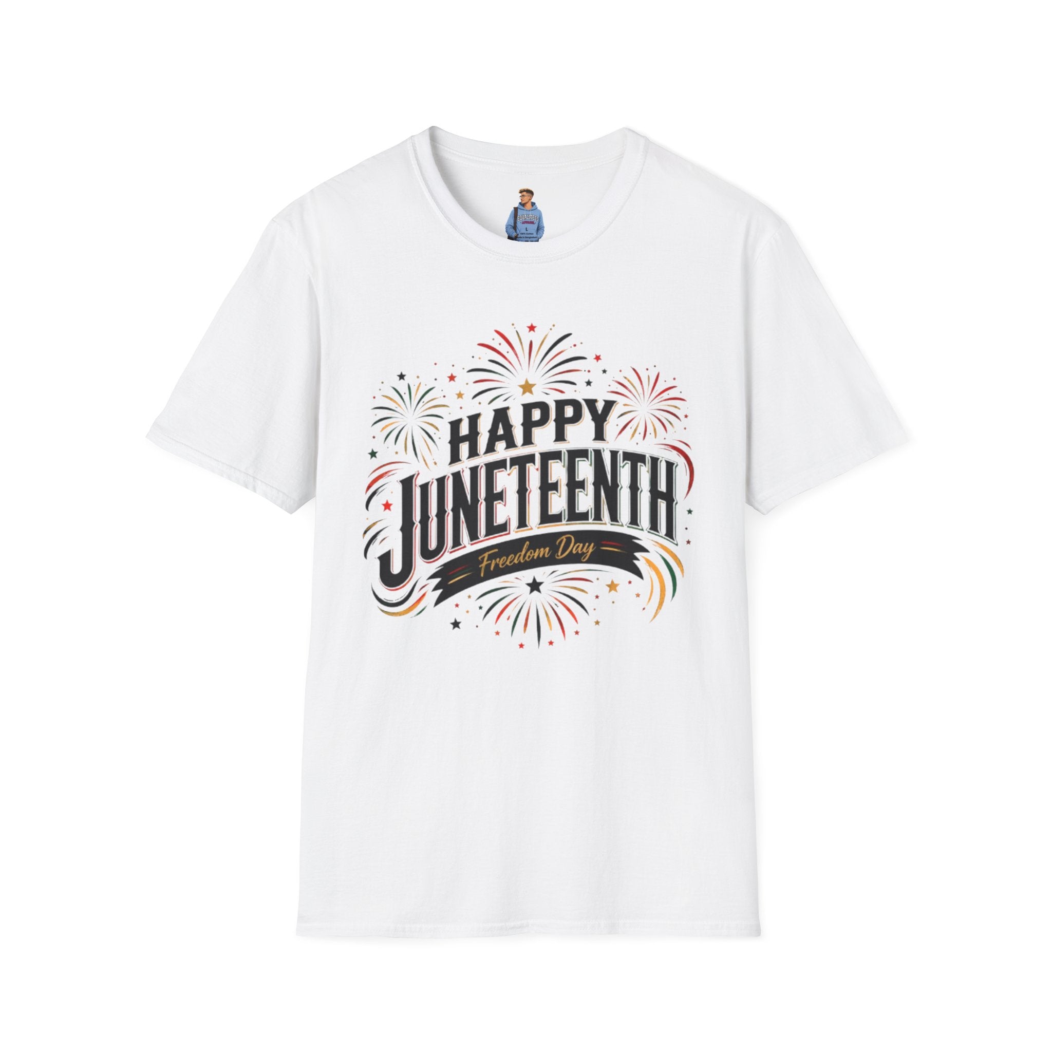 Juneteenth T-Shirt - "Happy Juneteenth" Fireworks Celebration Tee