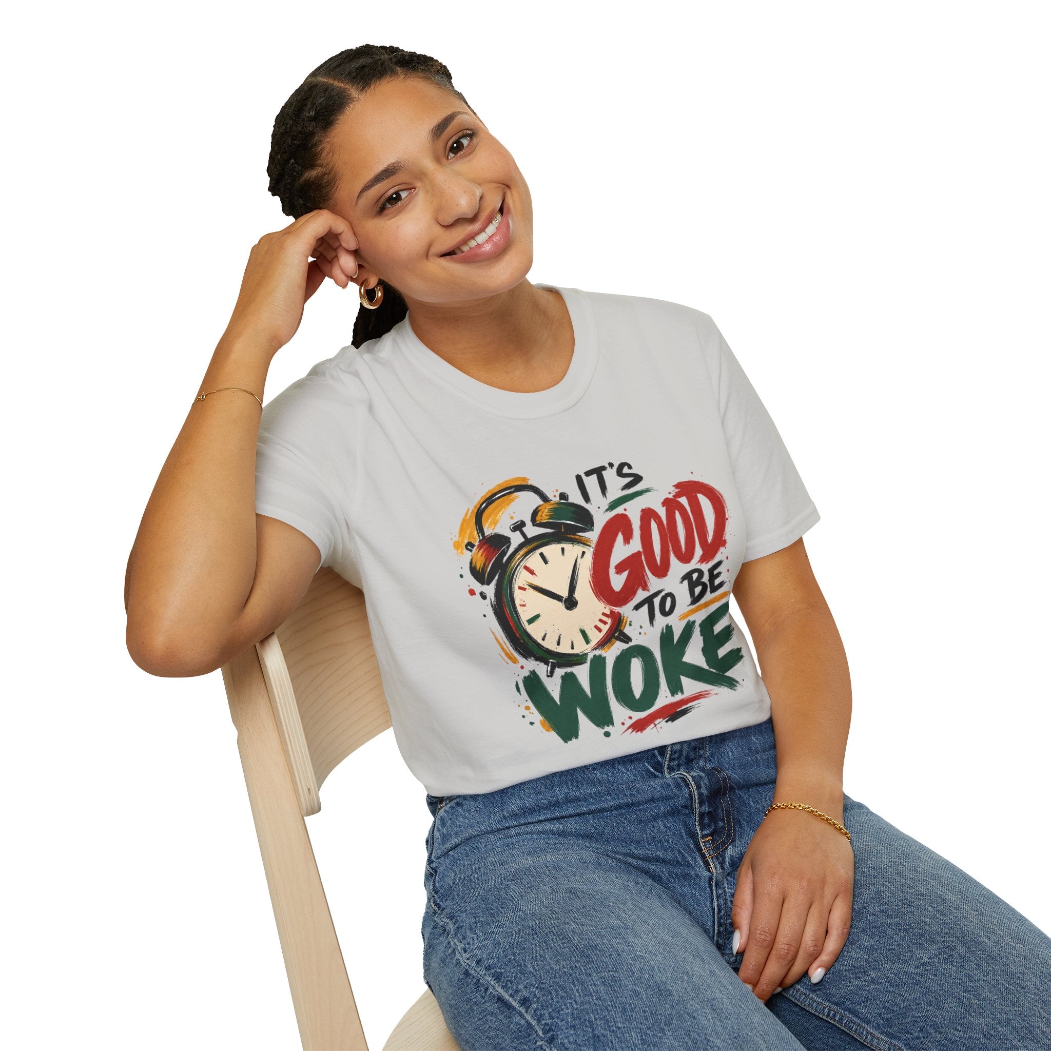 T-Shirt — "It's Good To Be Woke" Graphic Tee (Alarm Clock Design)