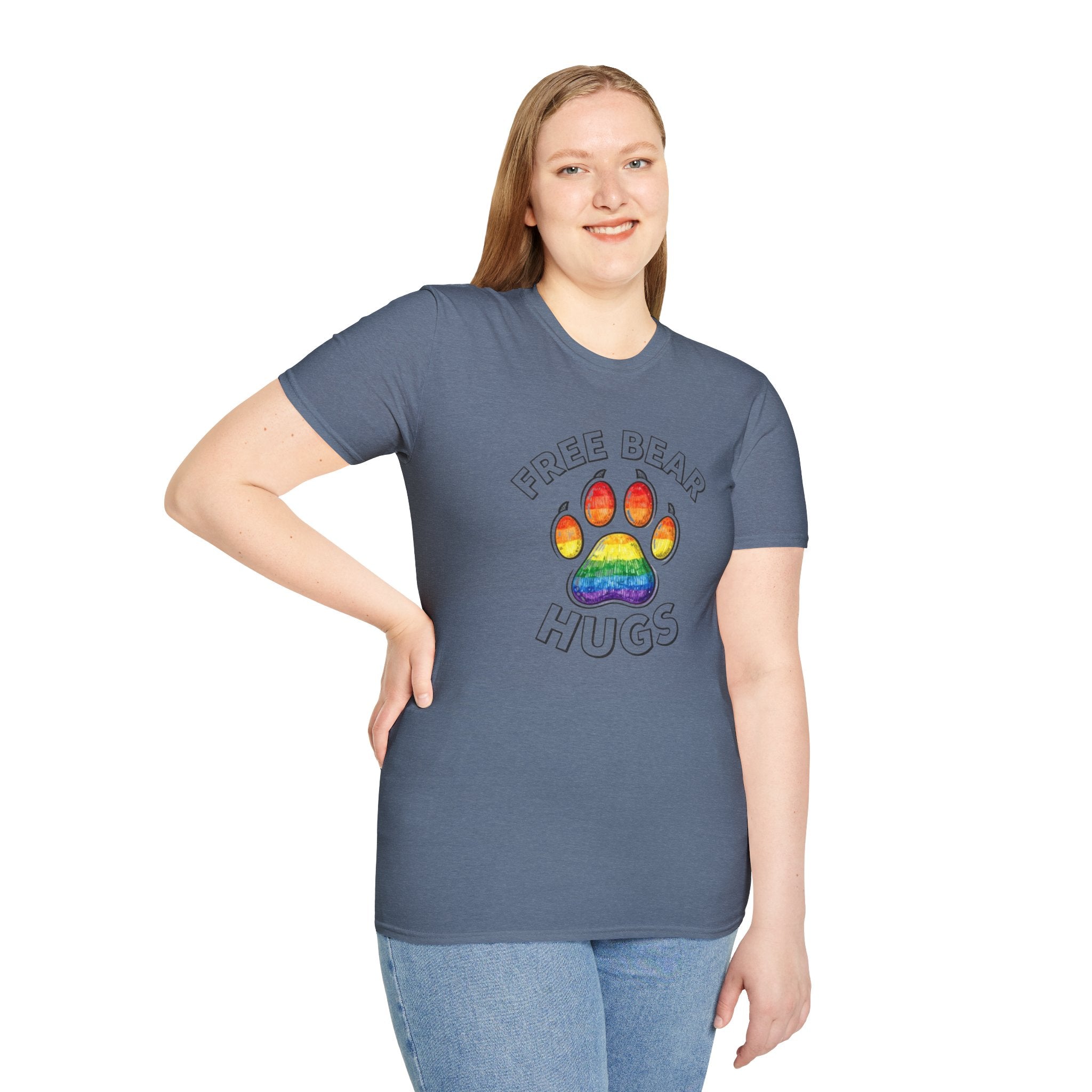 Free Bear Hugs Rainbow Paw T-Shirt