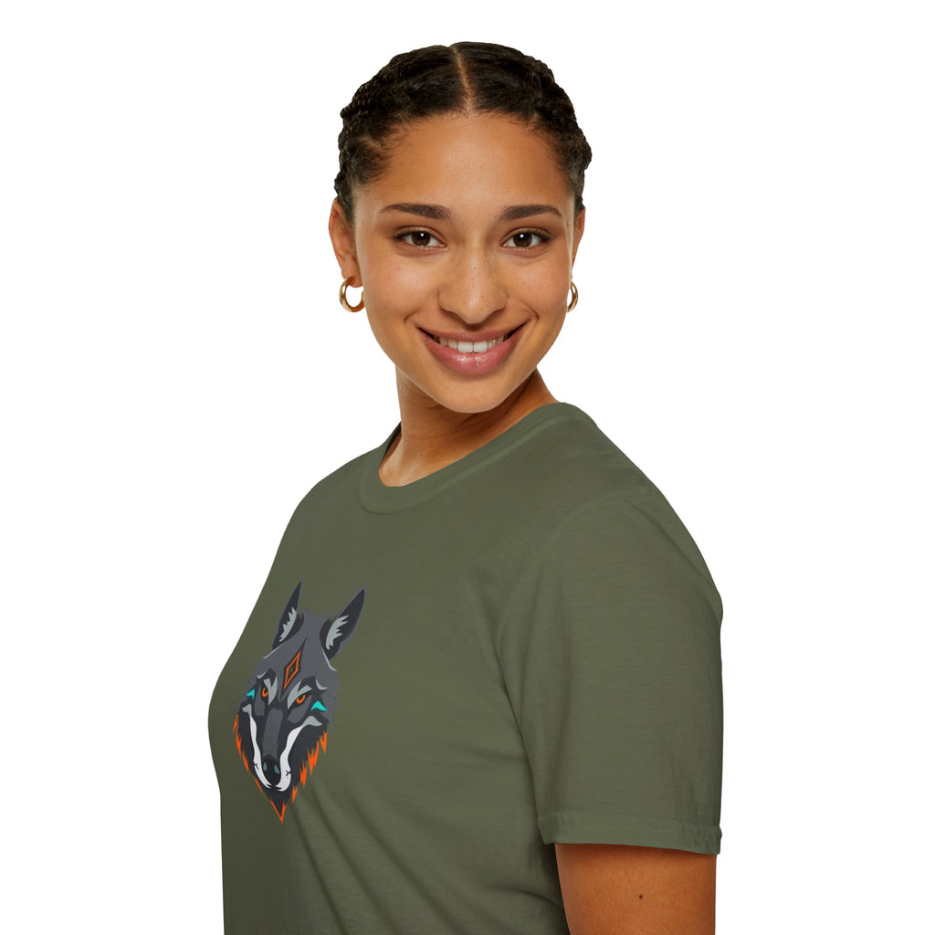 Mystical Wolf Design Unisex Softstyle T-shirt