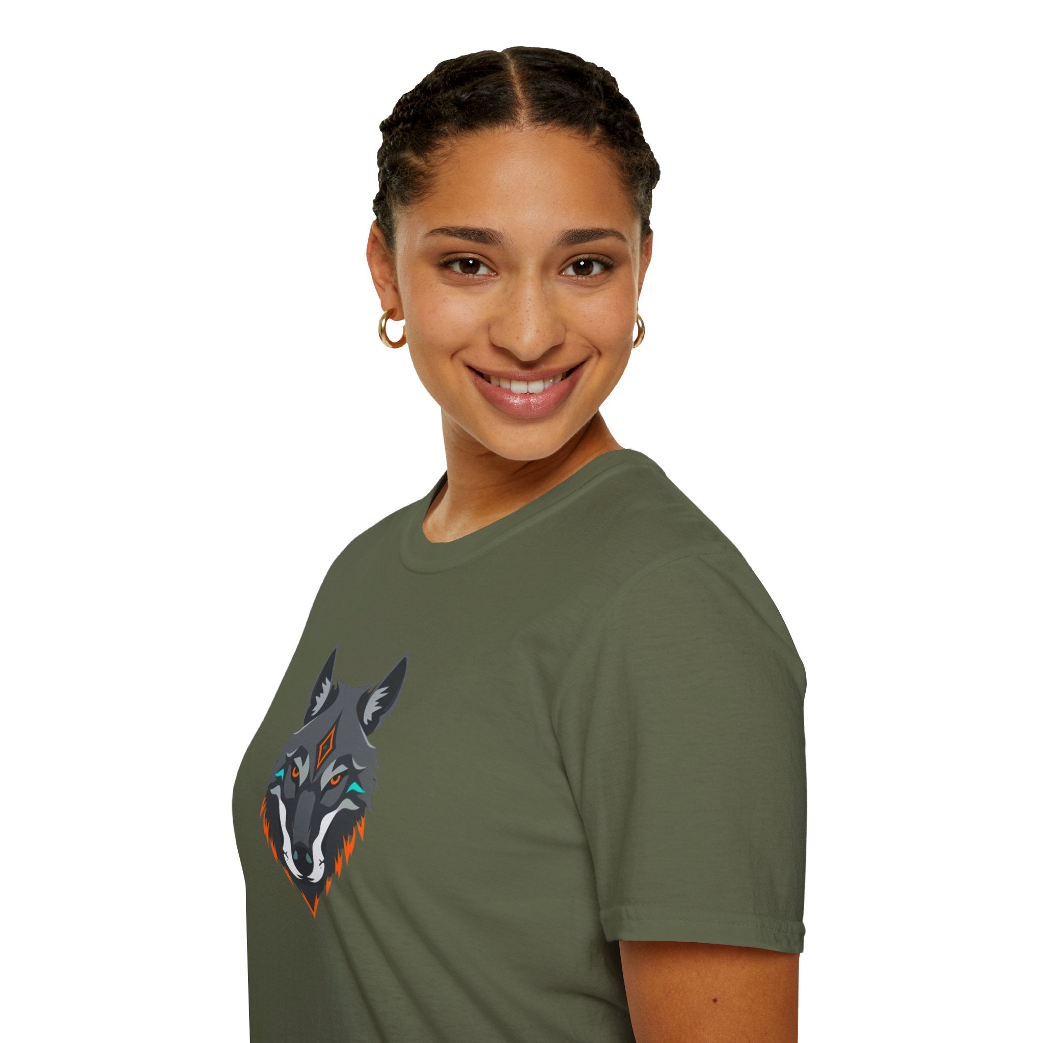 Mystical Wolf Design Unisex Softstyle T-shirt