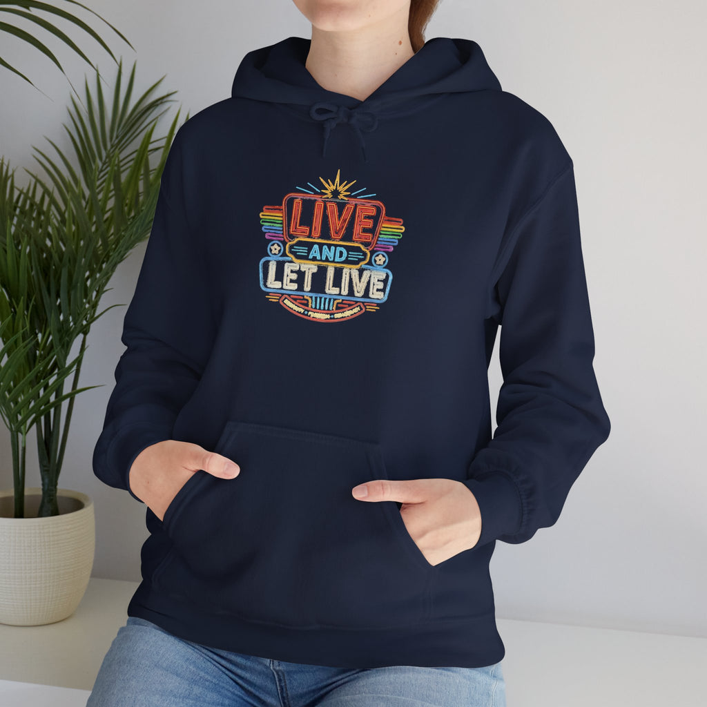 Live And Let Live Hoodie — Retro Peace Graphic Pullover