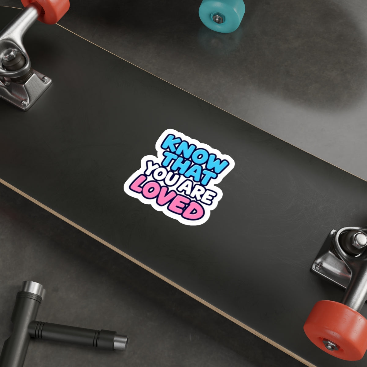 Die-Cut Stickers - Know That You Are Loved Trans Flag Colors - EqualiTees.Me