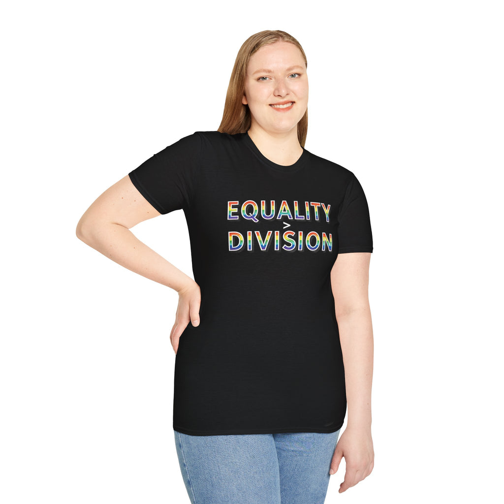 Equality is Greater Than Division T-Shirt — Rainbow Pride Graphic Tee