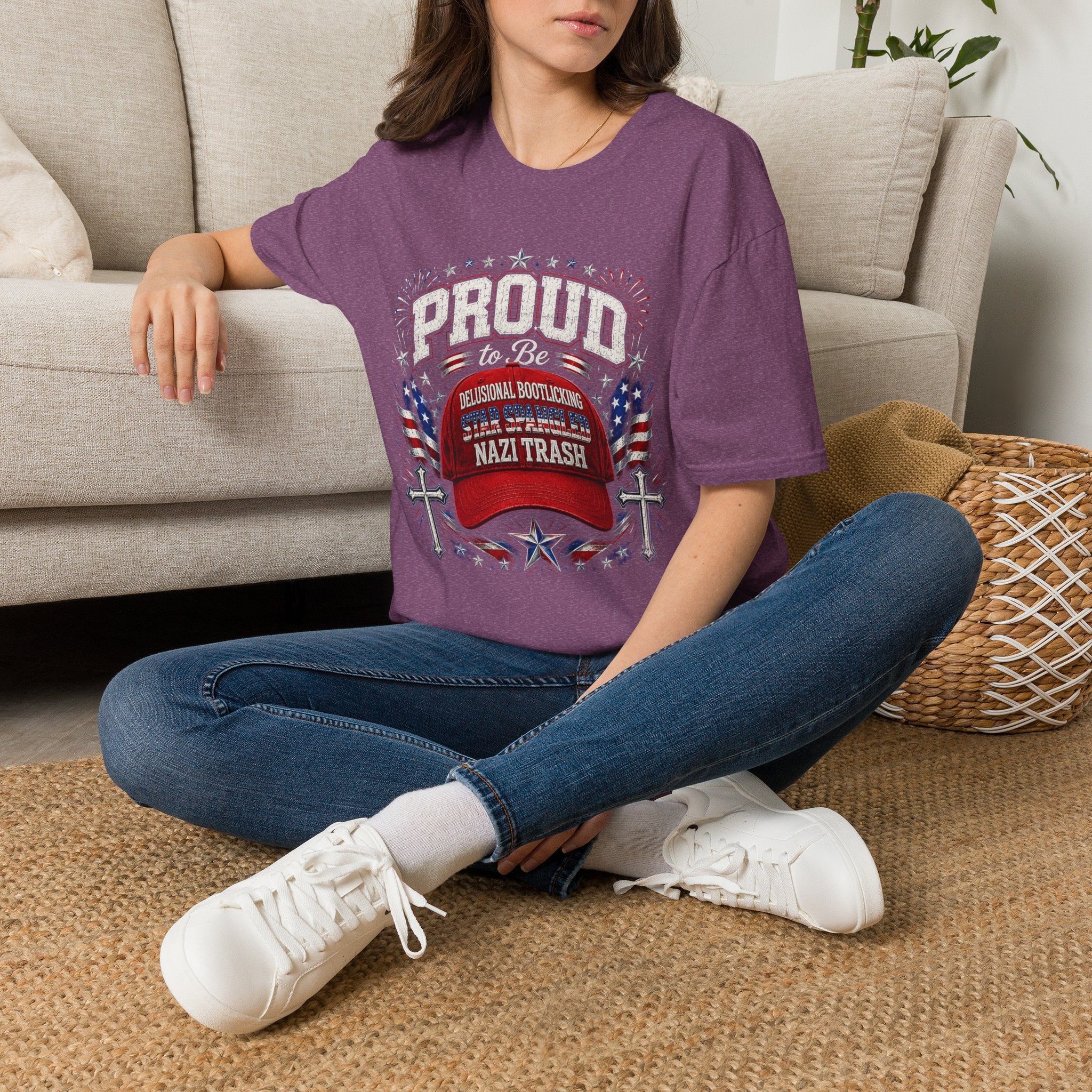Star Spangled Awesome Graphic Tee ("Proud to Be Delusional Bootlicking Nazi Trash")