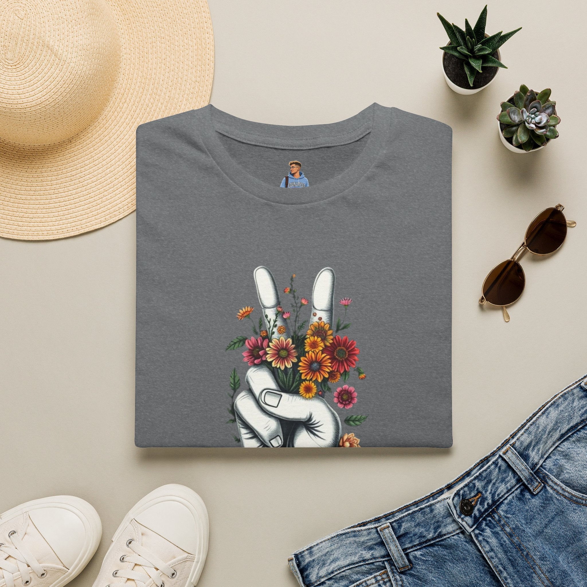 Camiseta unisex de estilo suave Grow Peace: inspiración boho, perfecta para festivales y uso diario