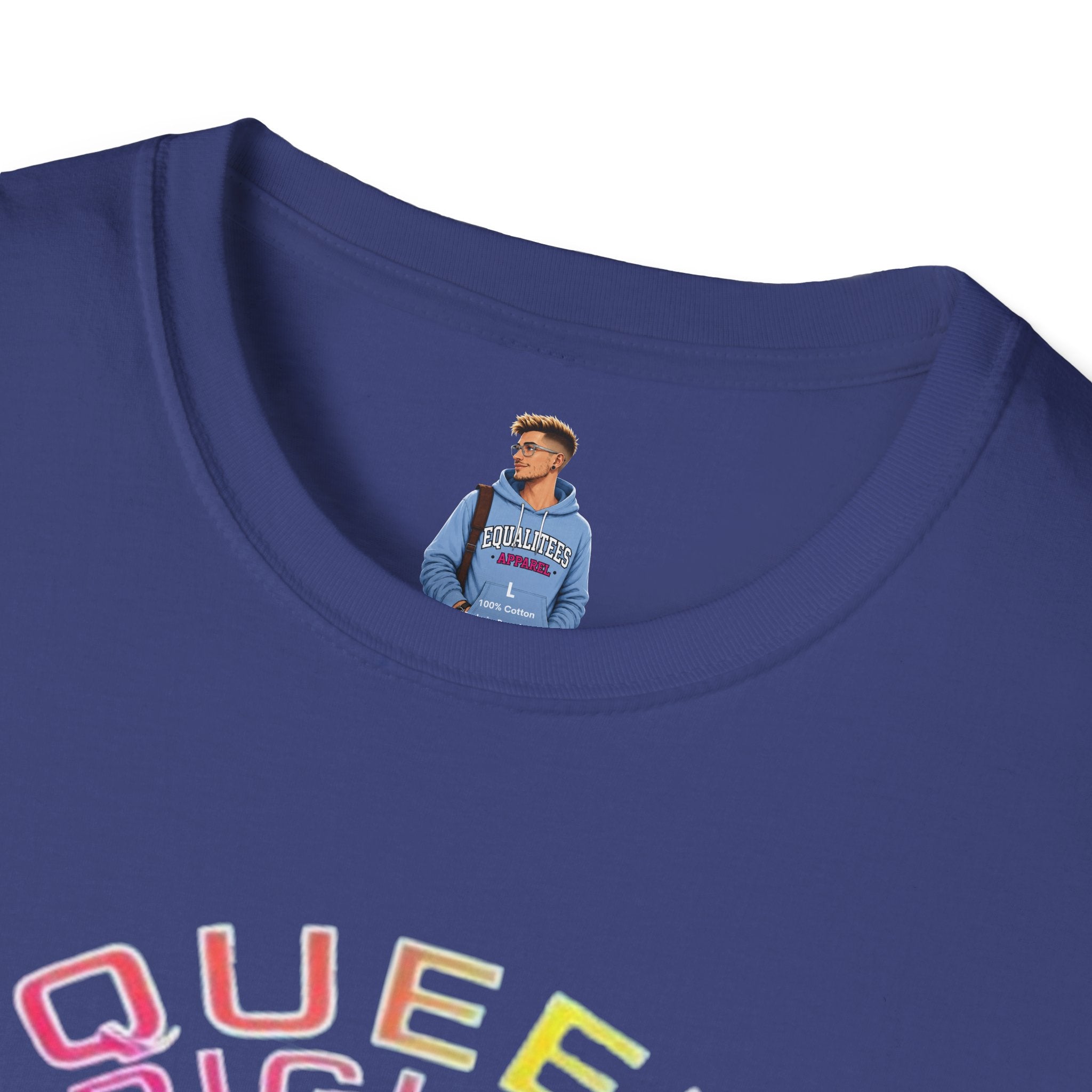 Unisex Softstyle T-Shirt - Queer Rights Are Human Rights Statement Tee