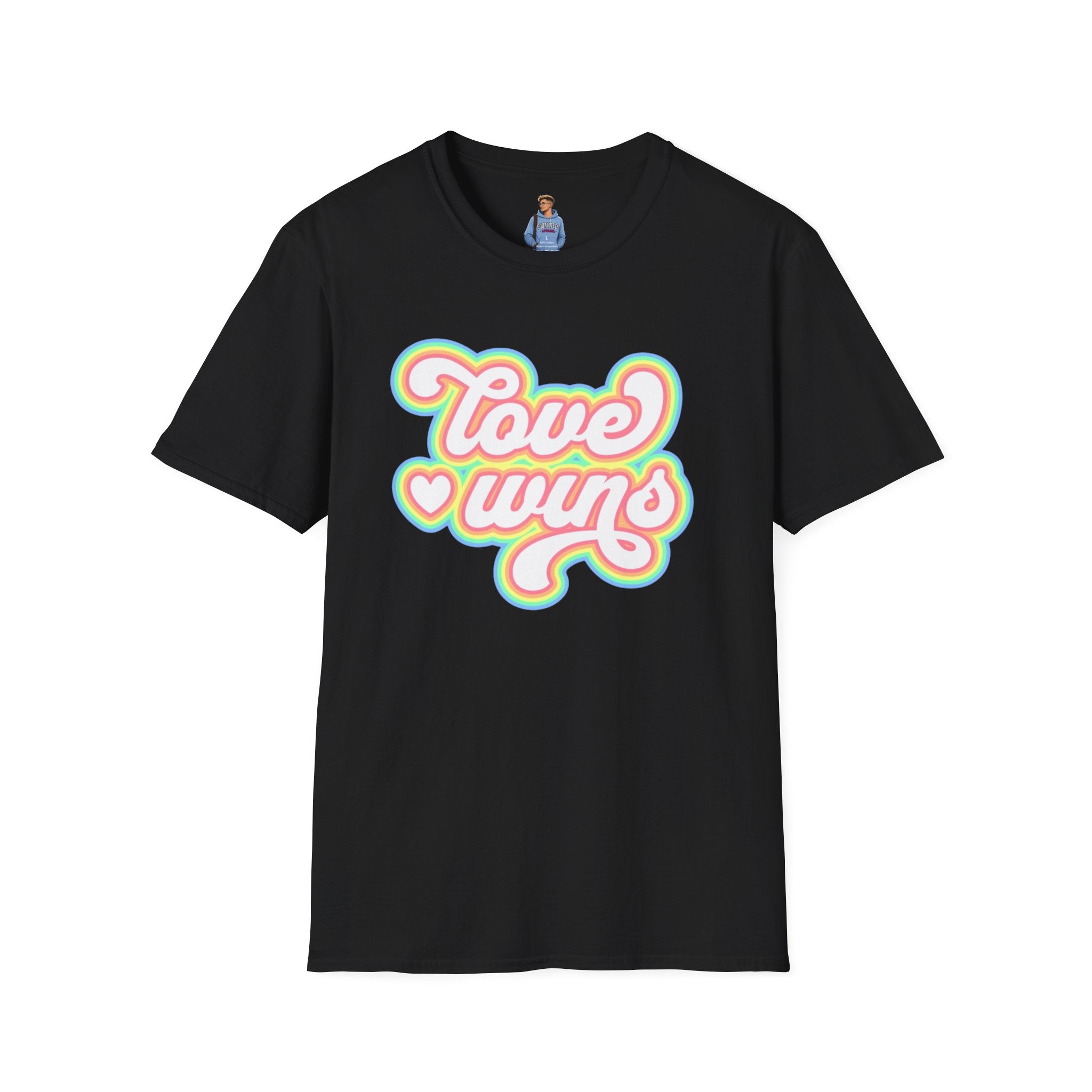 Love Wins Unisex Softstyle T-Shirt - Positive Vibes for Pride and Everyday Wear