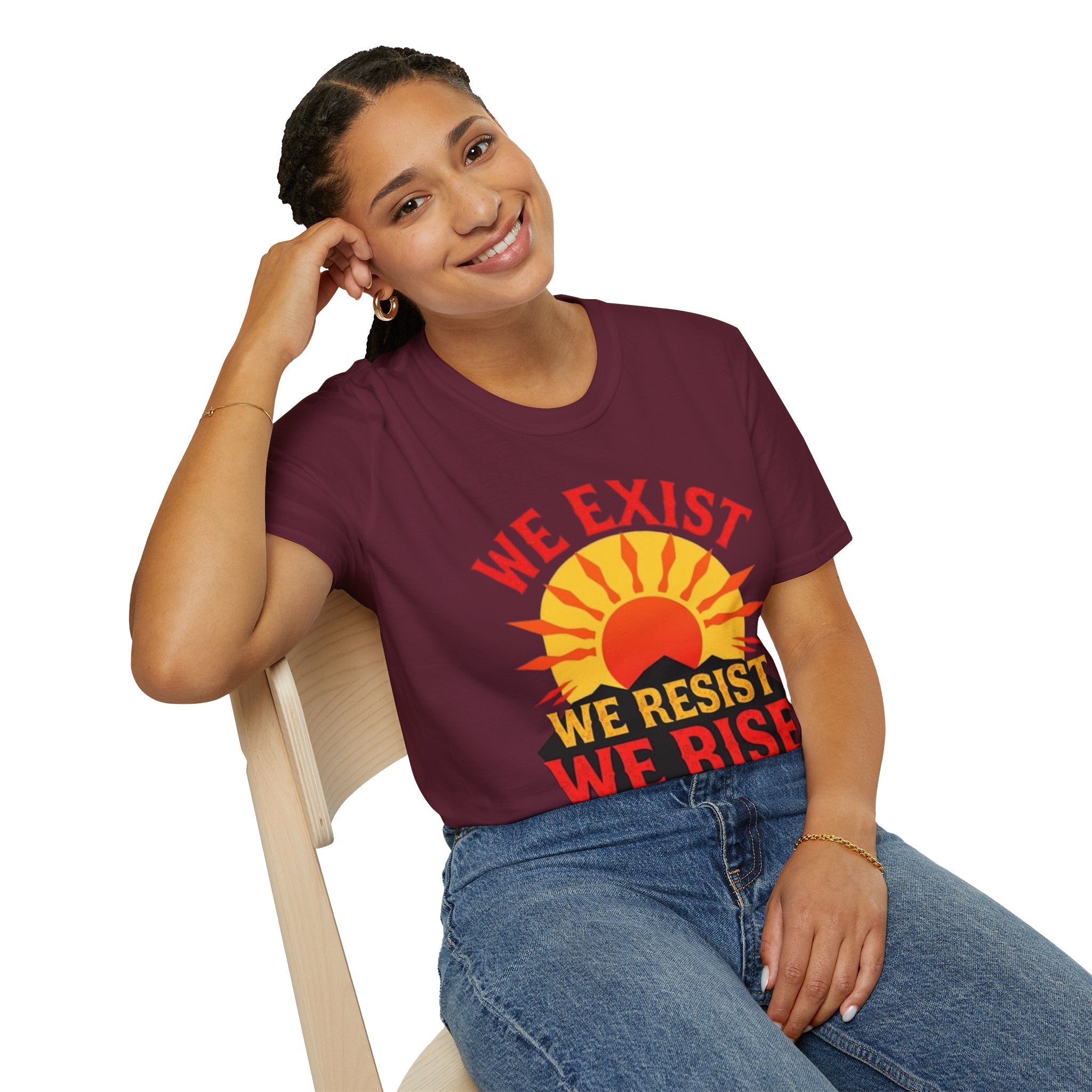 Unisex Softstyle T-Shirt, We Exist We Resist We Rise