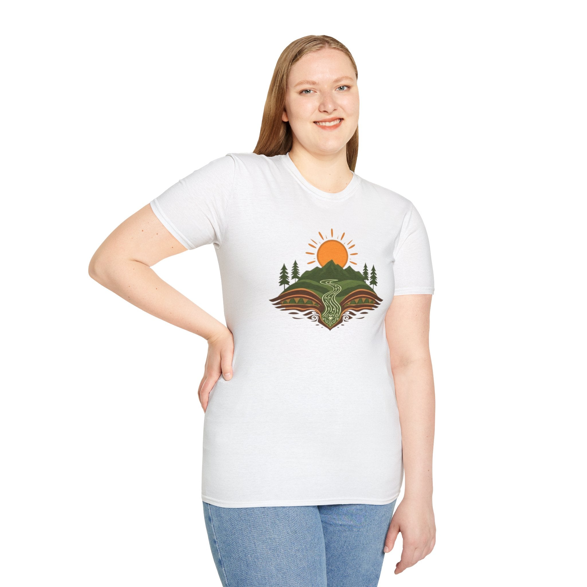 Mountain Scene Unisex Softstyle T-shirt