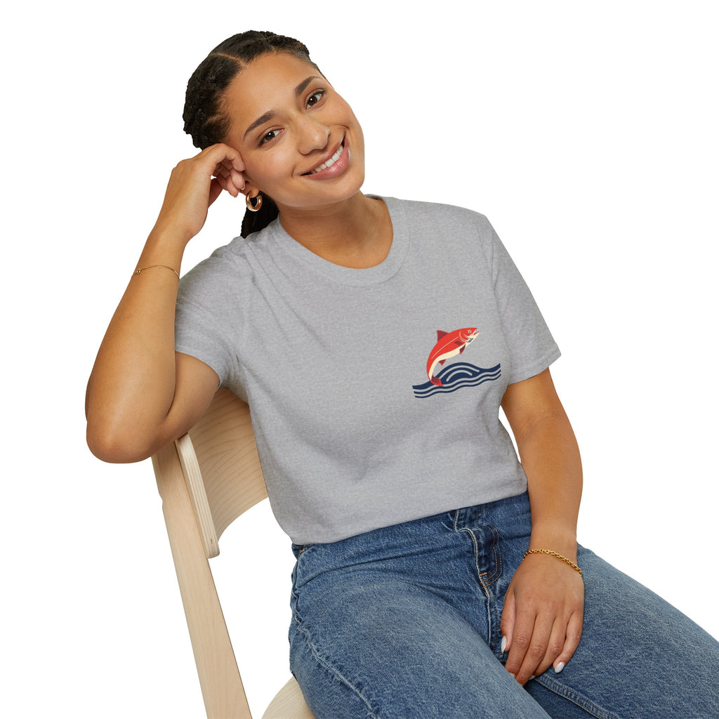 Jumping Salmon Native Pride Softstyle Unisex T-shirt