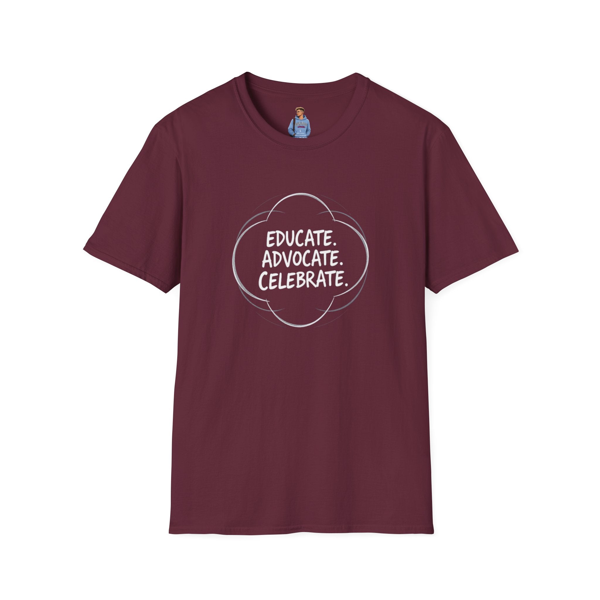 Subtle Pride Educate Advocate Celebrate Minimalist T-Shirt for Every Occasion