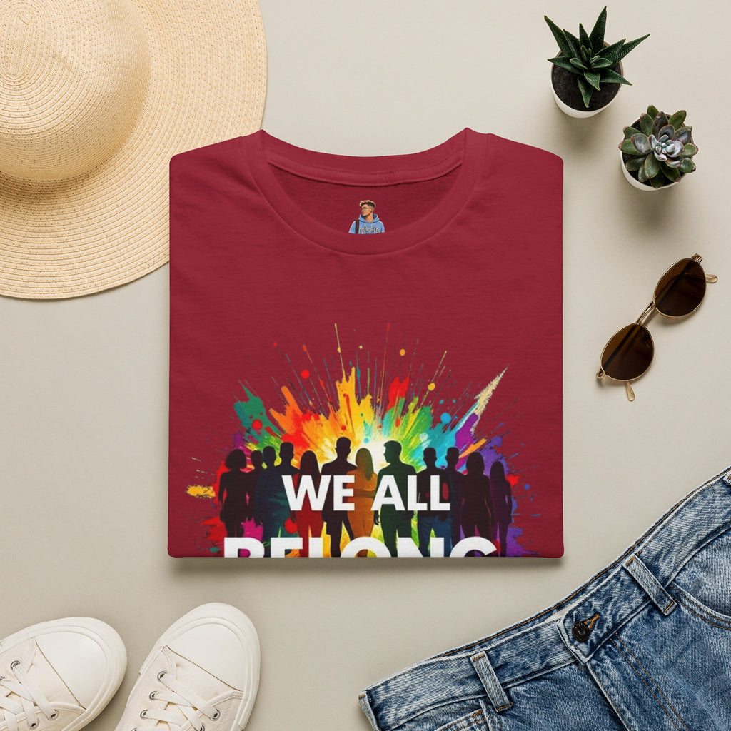 We All Belong Unisex Softstyle T-Shirt - Colorful Pride Tee