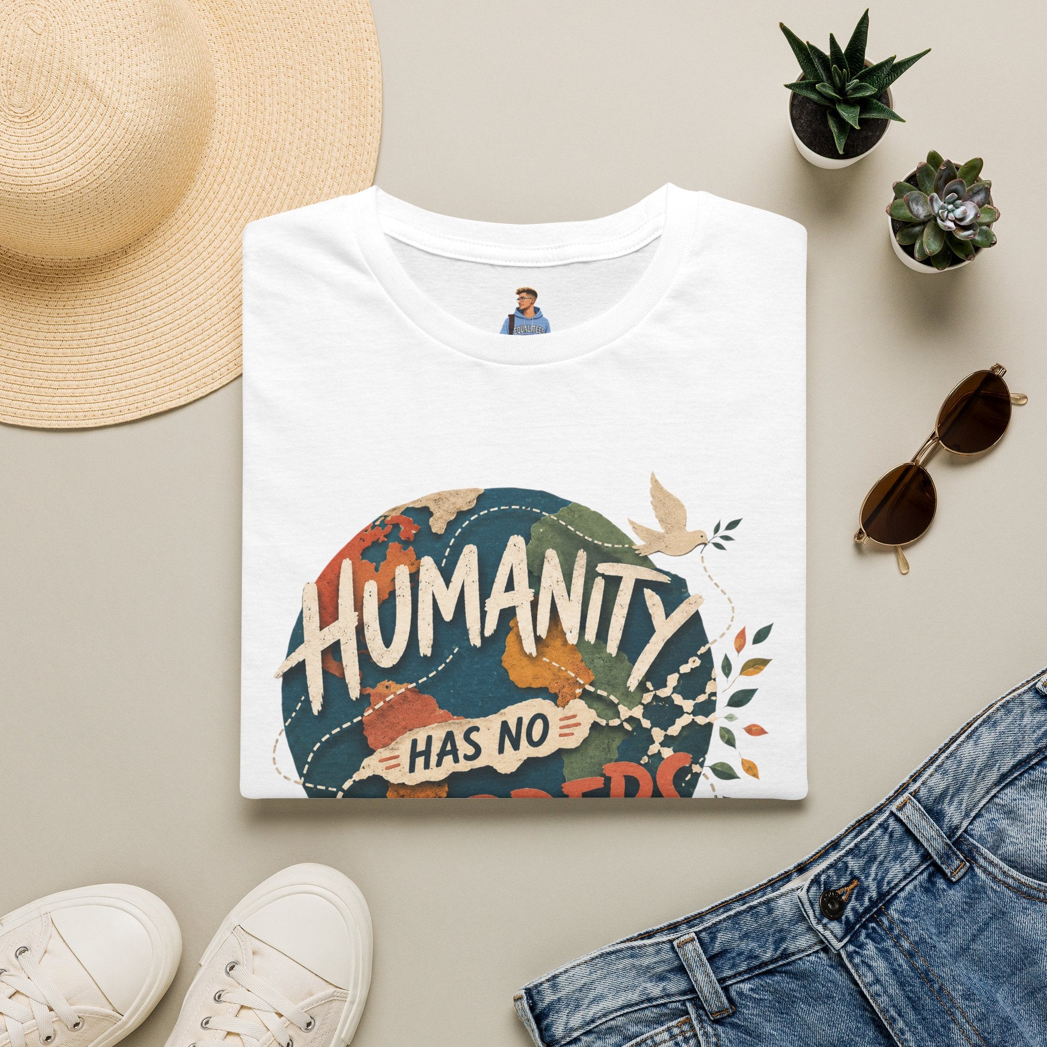 Humanity Has No Borders T-Shirt — Earth & Peace Graphic Tee