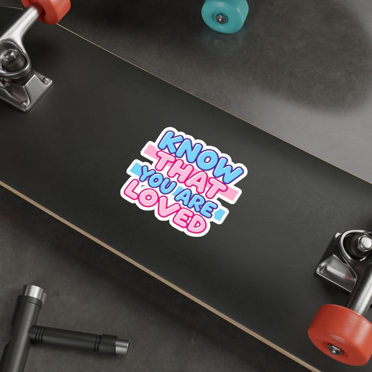 Die-Cut Stickers - Know That You Are Loved Trans Colors Background - EqualiTees.Me