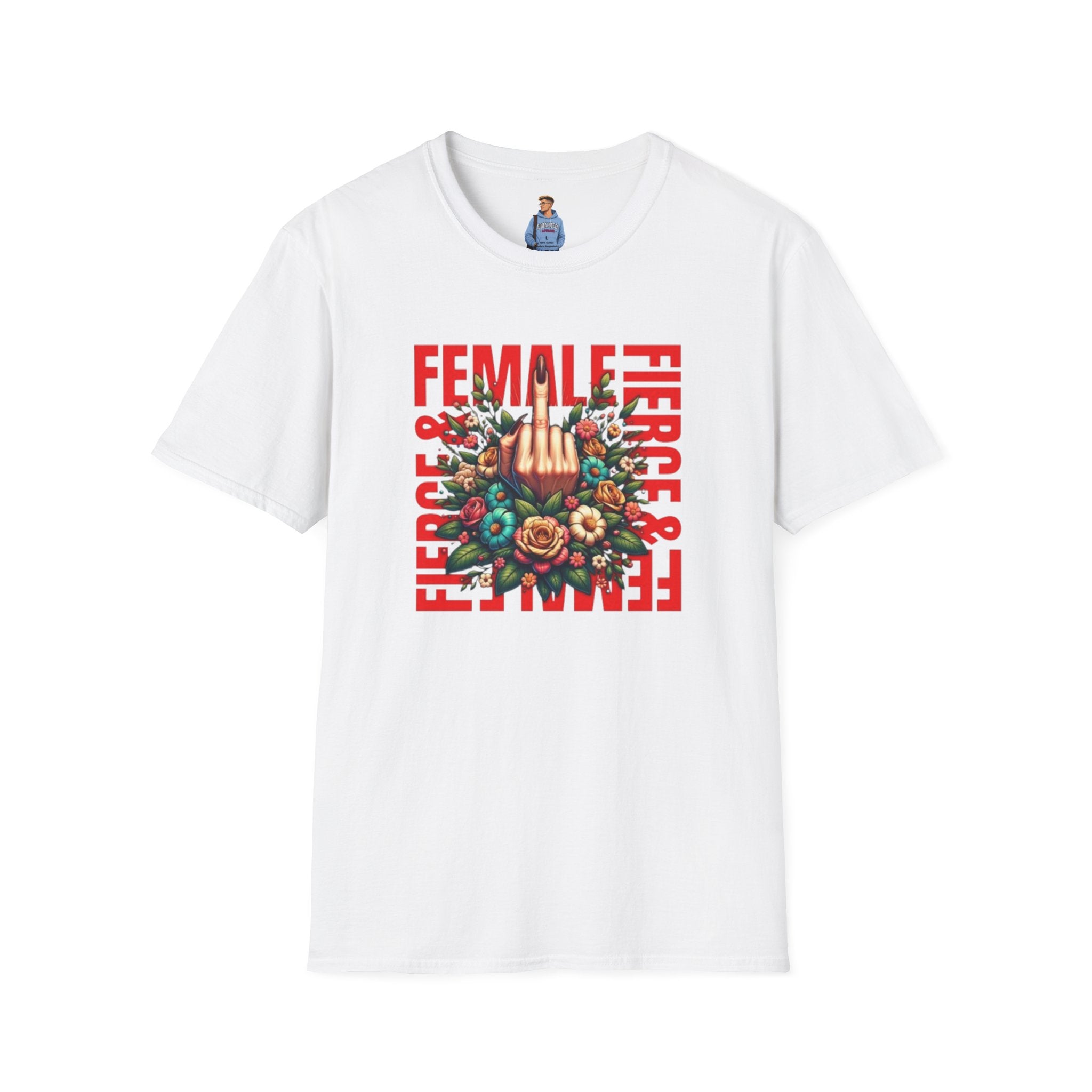 Fierce Female Unisex T-Shirt - Softstyle Floral Graphic Tee