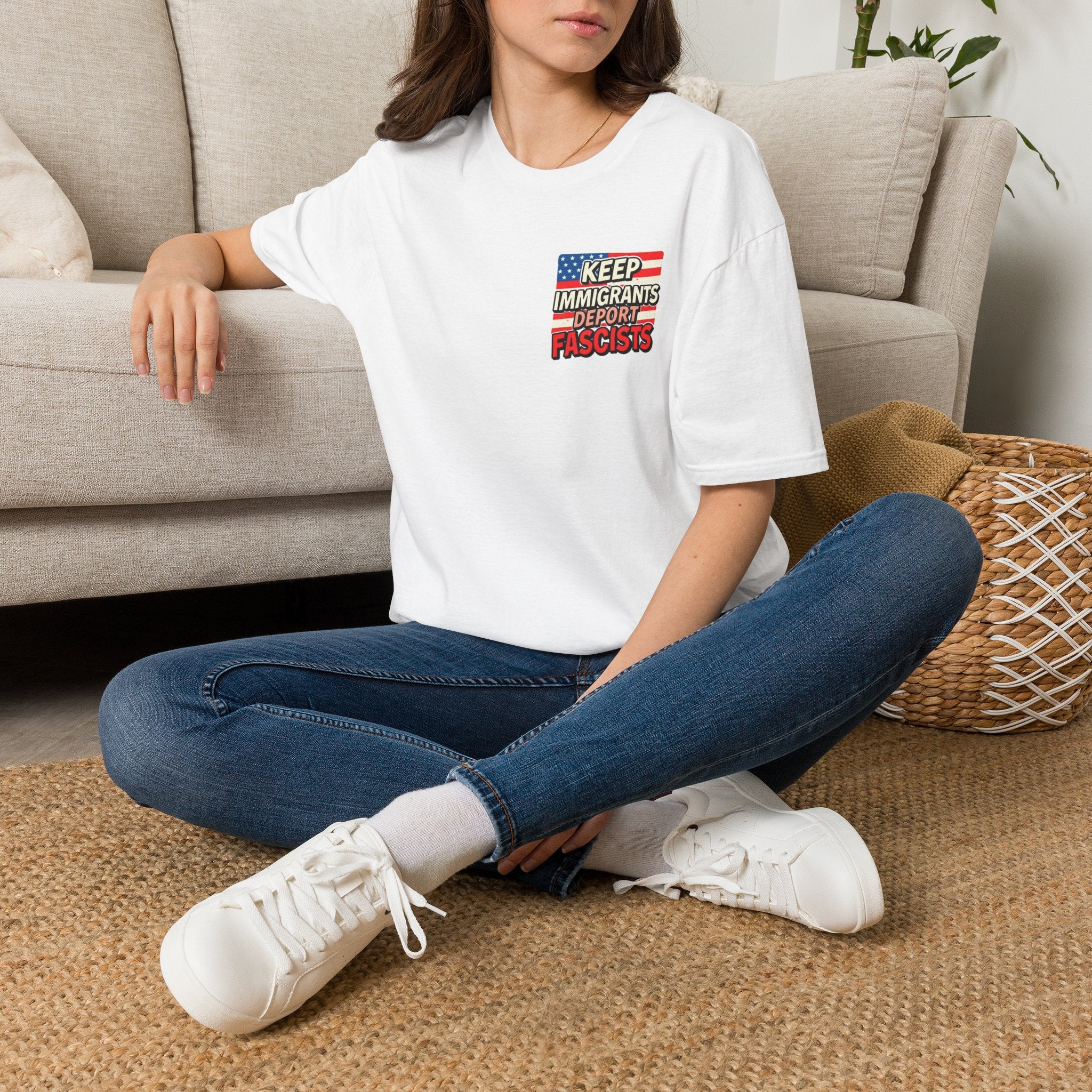 Keep Immigrants Deport Fascists Unisex Softstyle T-Shirt