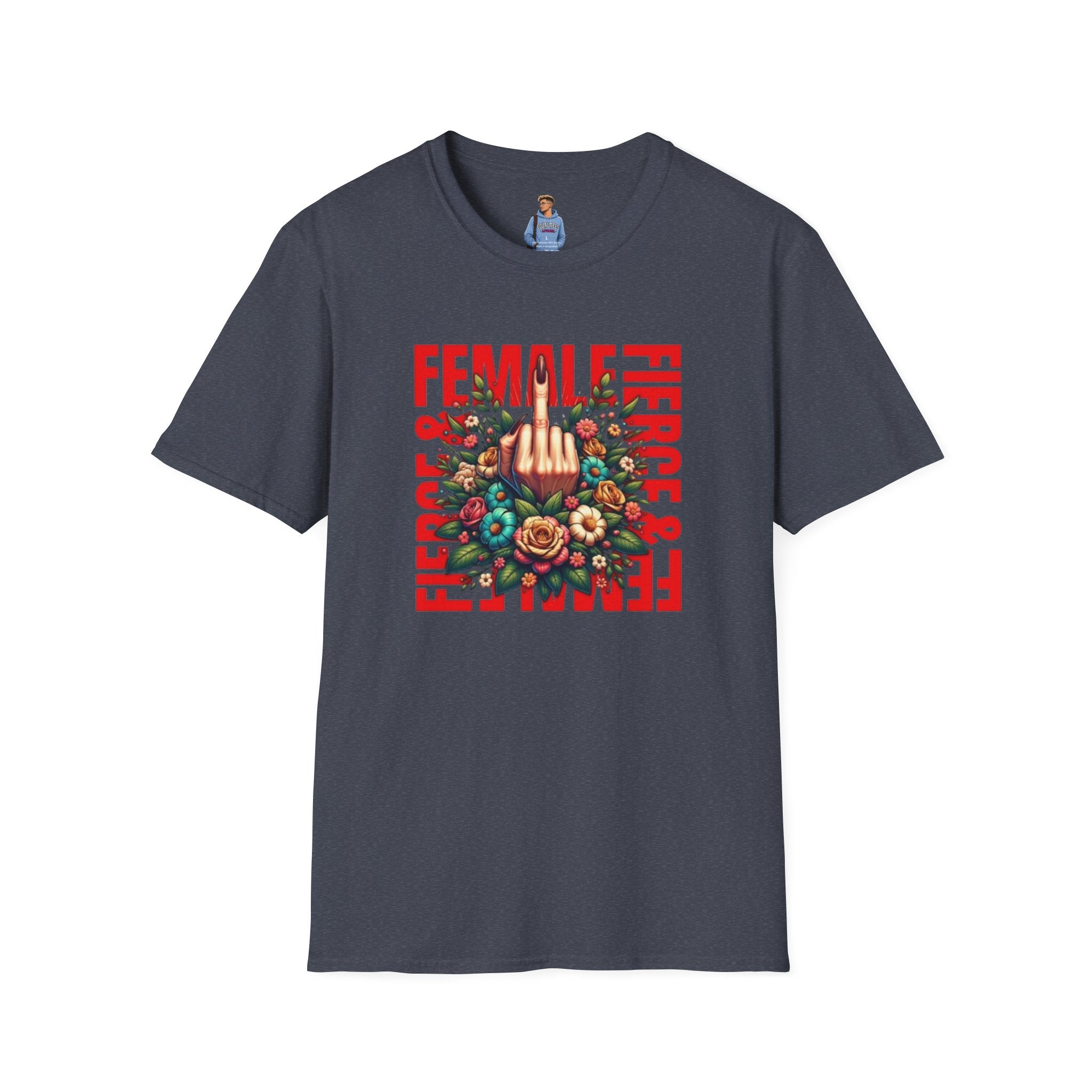 Fierce Female Unisex T-Shirt - Softstyle Floral Graphic Tee