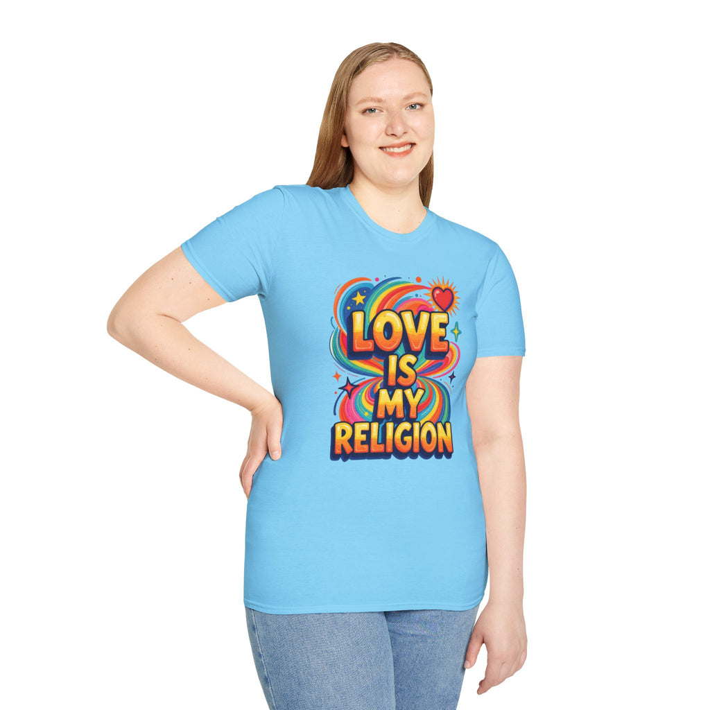 Love Is My Religion Retro Rainbow Graphic T-shirt