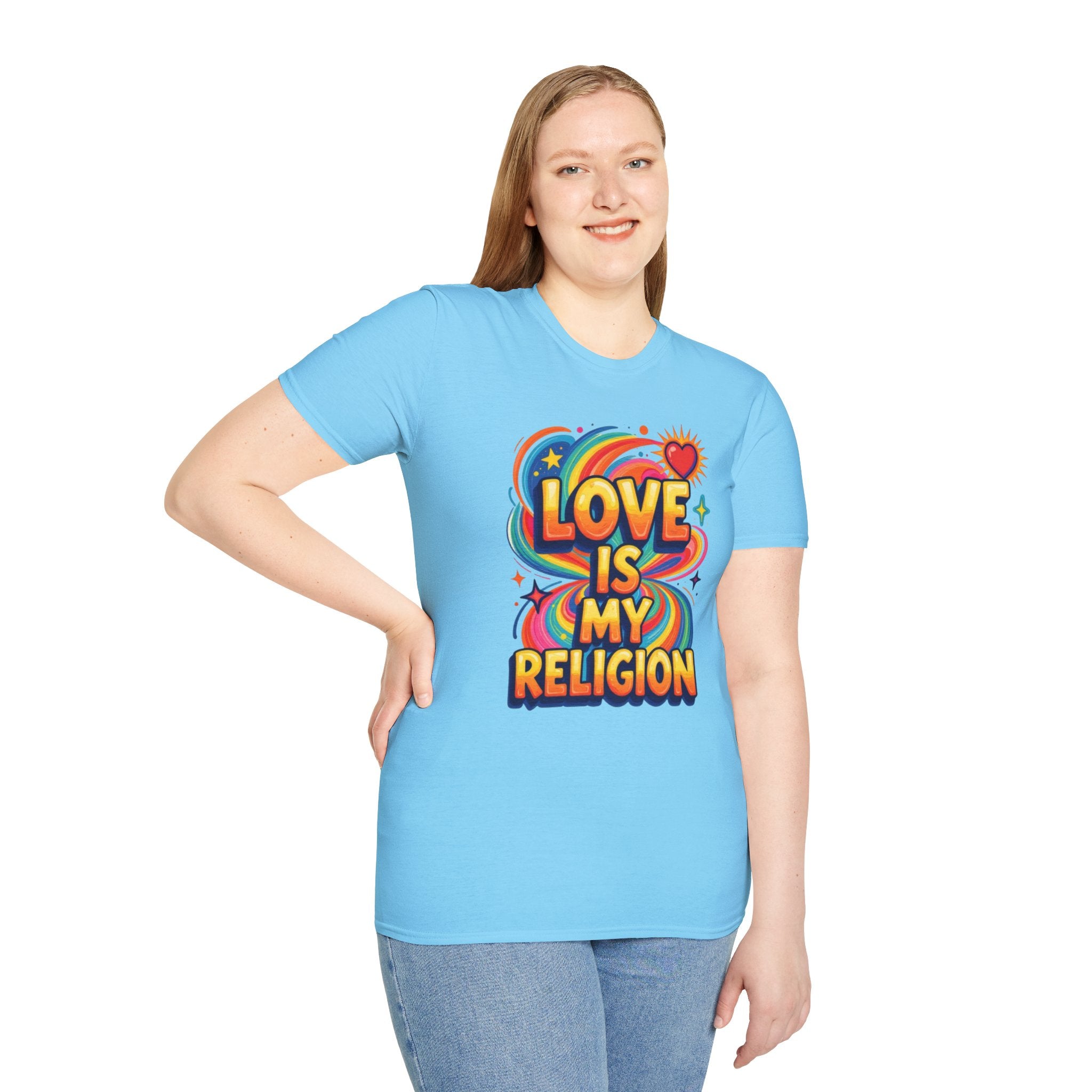 Love Is My Religion Retro Rainbow Graphic T-shirt