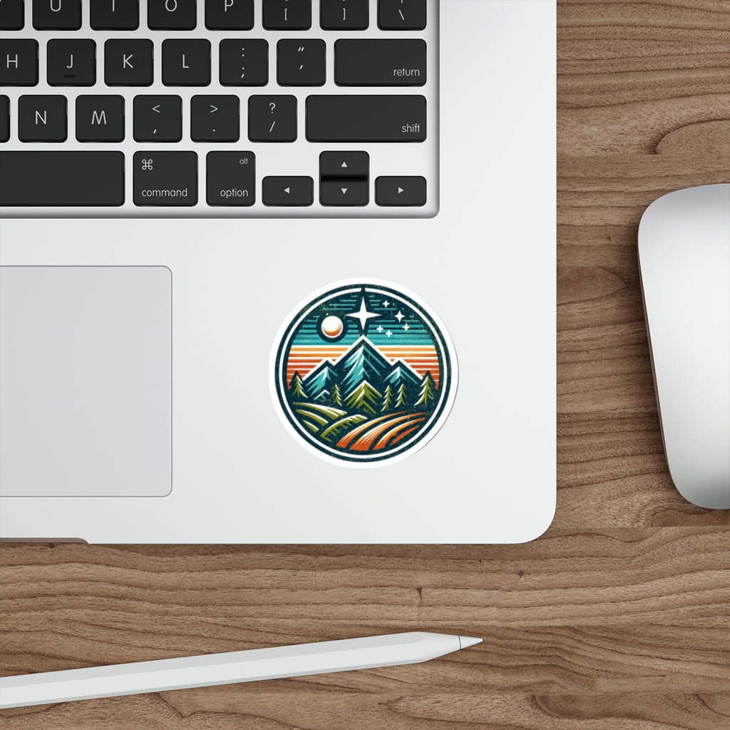 Die-Cut Stickers - Mountain Night Scene - EqualiTees.Me