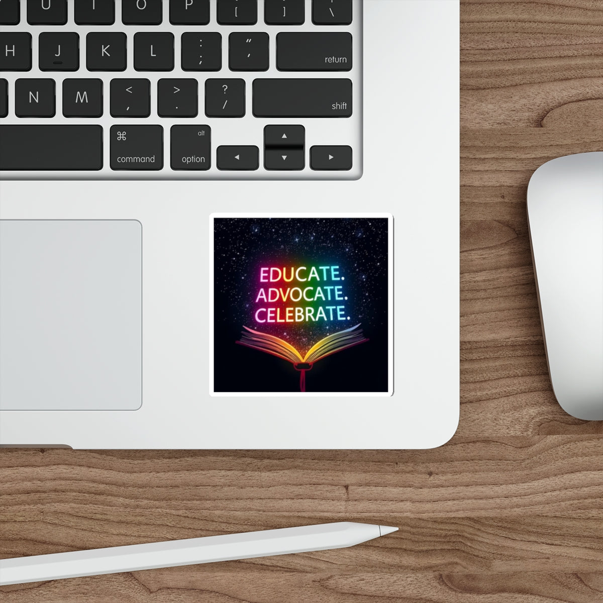 Inspiring Die-Cut Stickers - 'Educate. Advocate. Celebrate.' - Perfect for Students and Activists - EqualiTees.Me