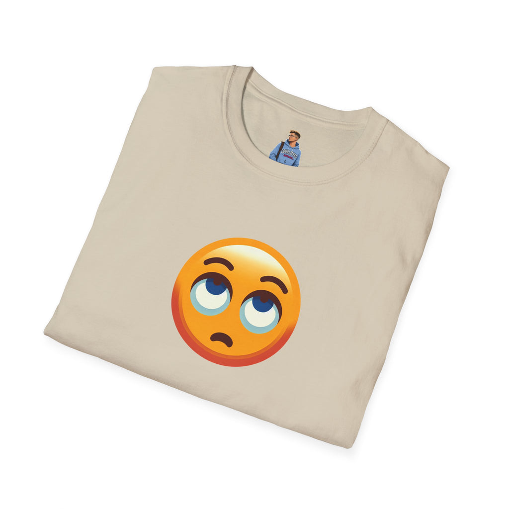 Camiseta unisex de estilo suave con emoji de ojos en blanco | Camiseta gráfica informal para el día a día
