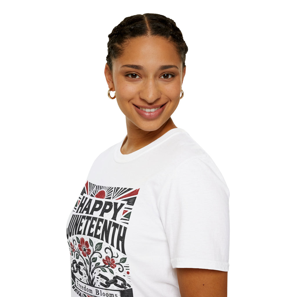 Juneteenth T-Shirt — "Happy Juneteenth" Floral Freedom Tee