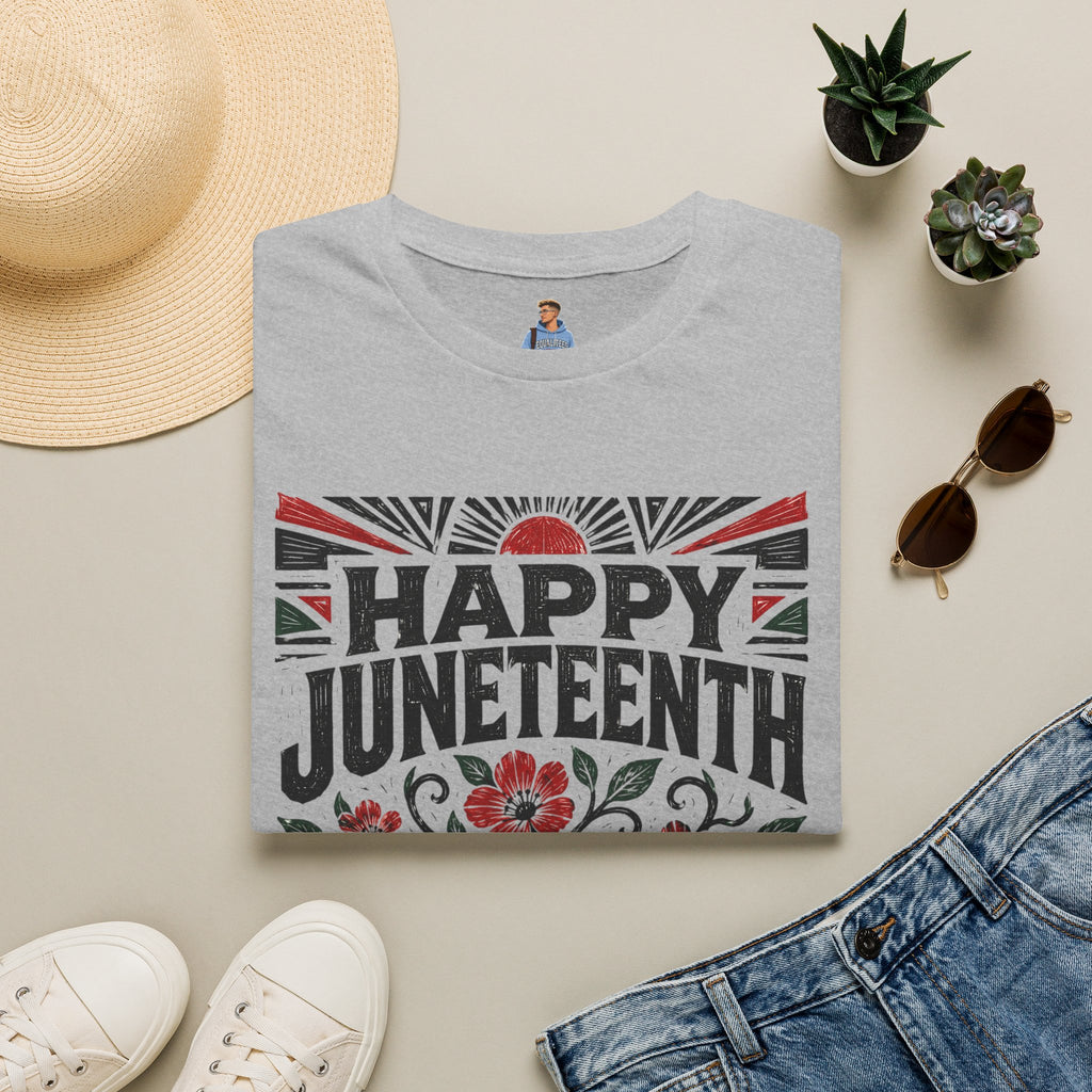 Juneteenth T-Shirt — "Happy Juneteenth" Floral Freedom Tee