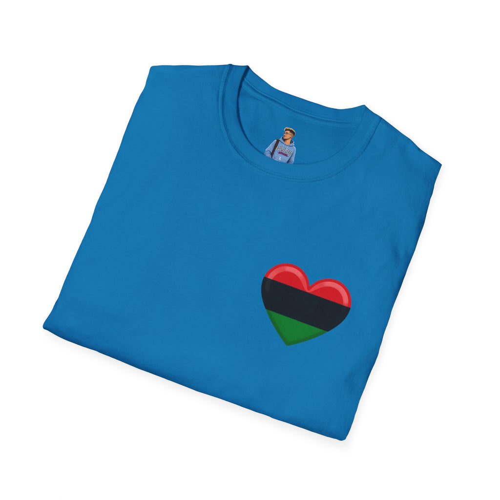 Camiseta unisex de estilo suave Unity and Heritage con corazón panafricano