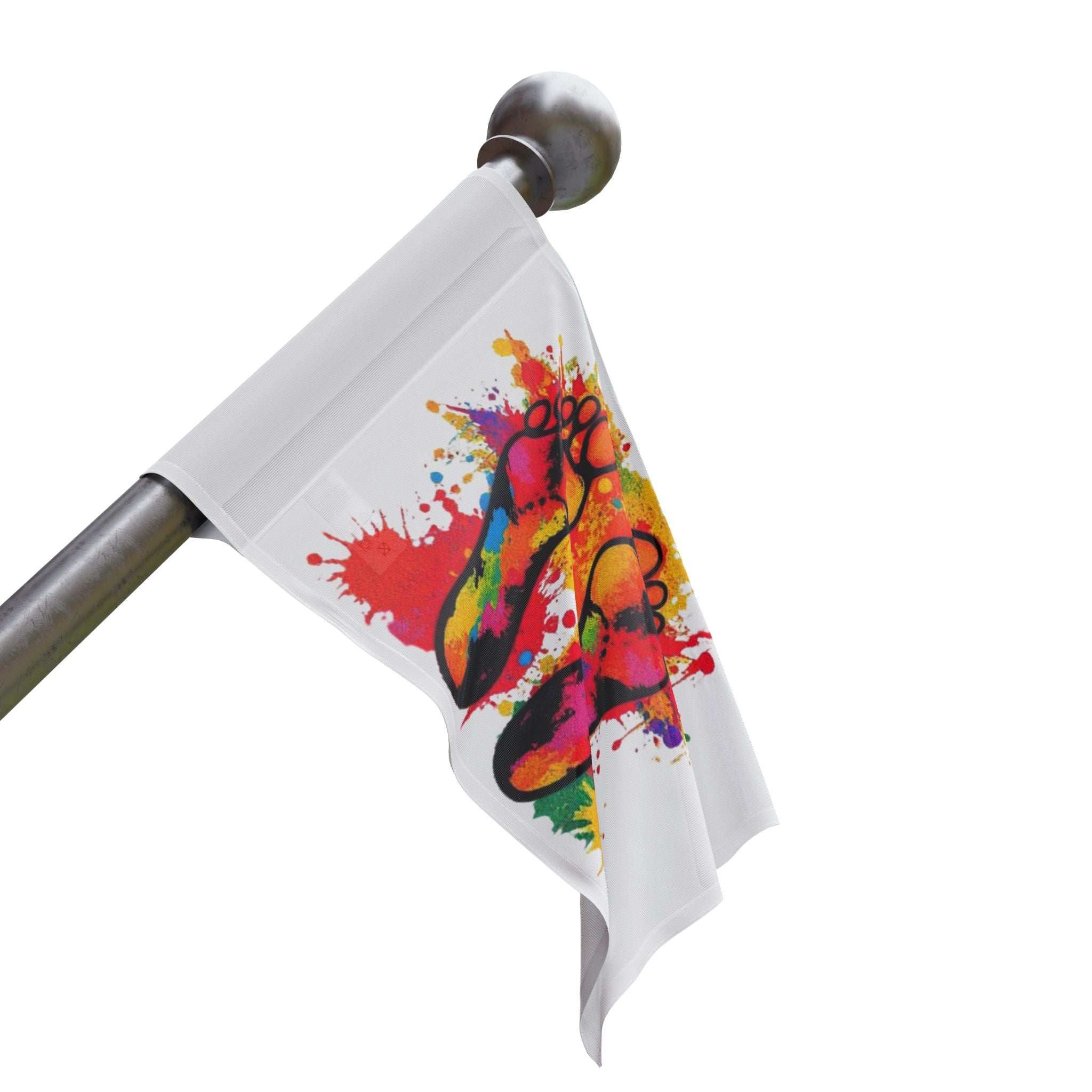 Rainbow Feet Paint Splatter Flag - Aesthetic LGBTQ+ Banner for Celebration & Home Decor - EqualiTees.Me