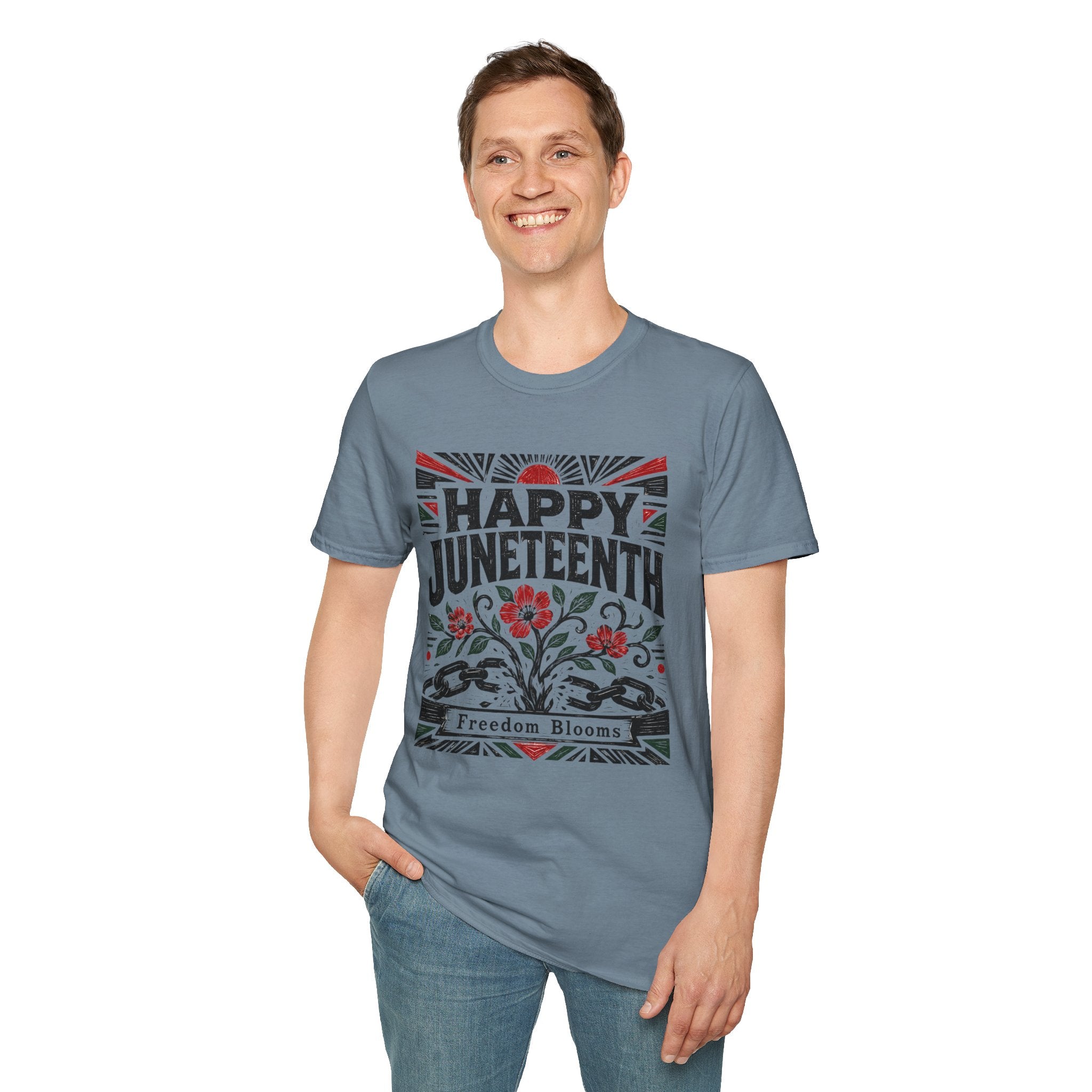 Juneteenth T-Shirt — "Happy Juneteenth" Floral Freedom Tee