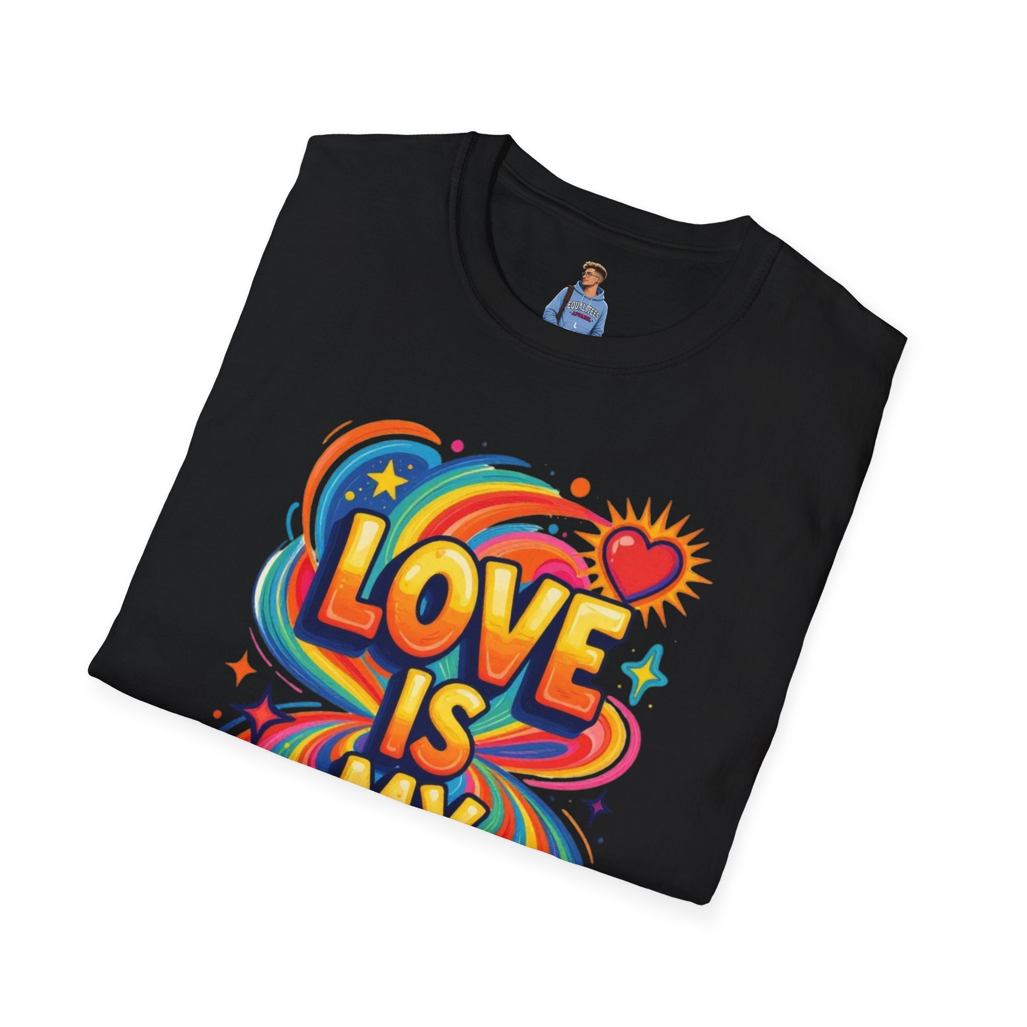 Love Is My Religion Retro Rainbow Graphic T-shirt