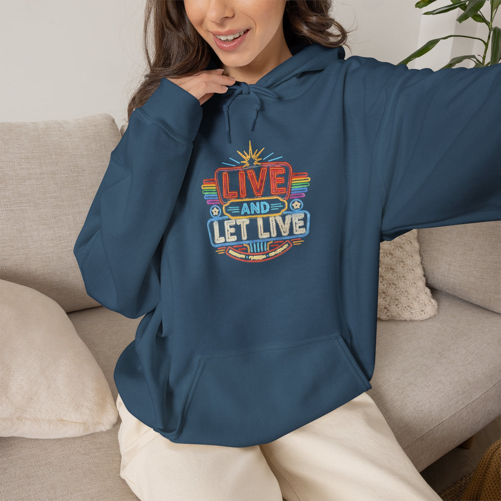 Live And Let Live Hoodie — Retro Peace Graphic Pullover