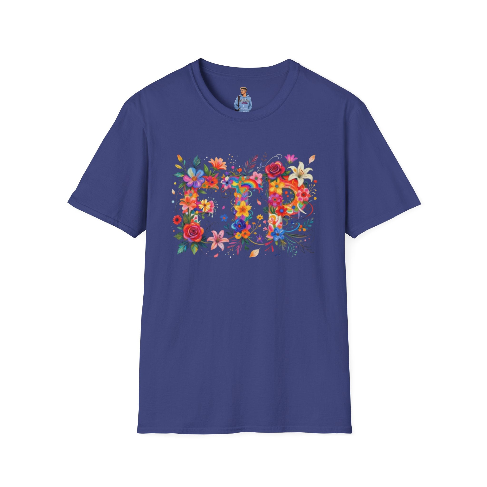 Floral 'FTP' Graphic T-Shirt