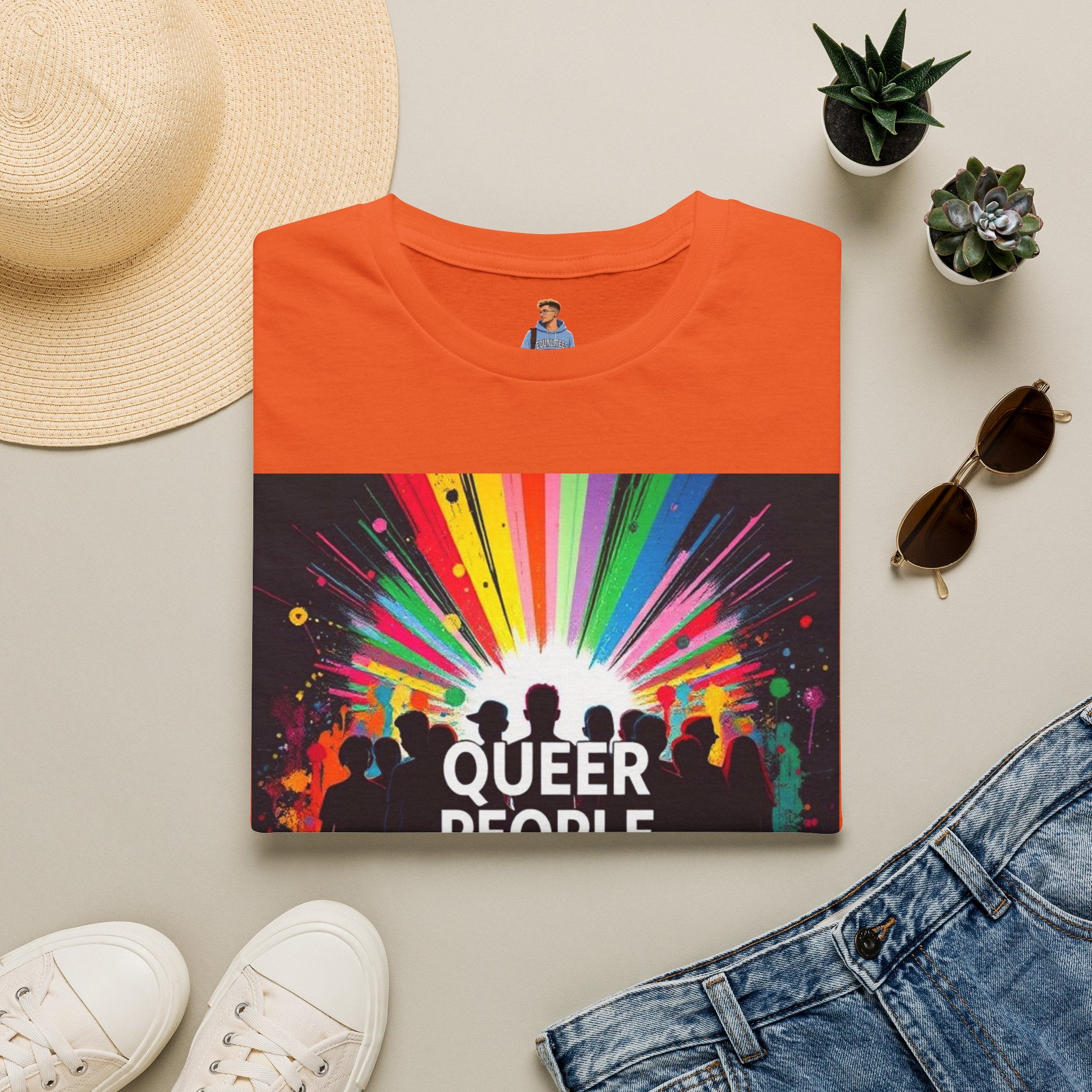 Unisex Softstyle T-Shirt - 'Queer People Belong Everywhere' Pride Graphic Tee