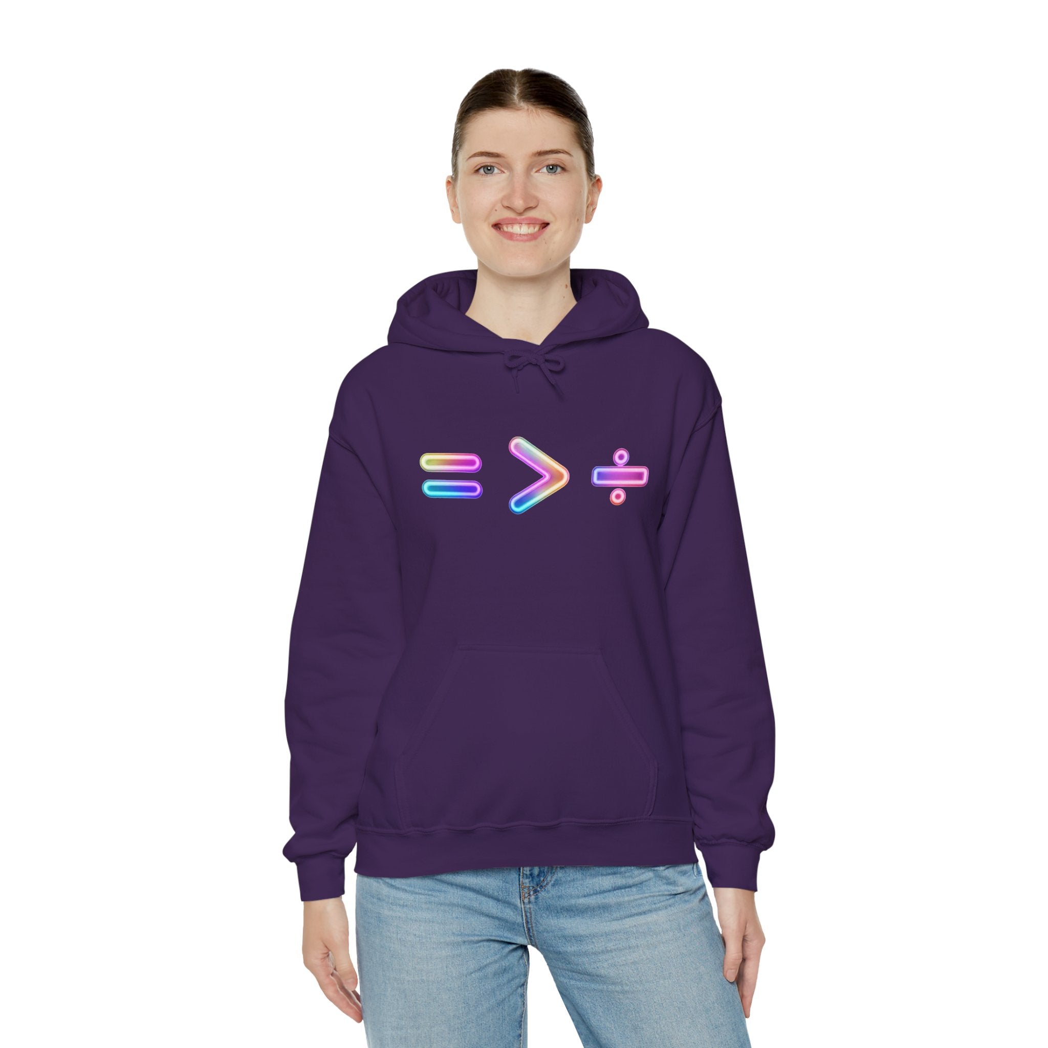 Equality is Greater than Division Neon Style Pullover Hoodie