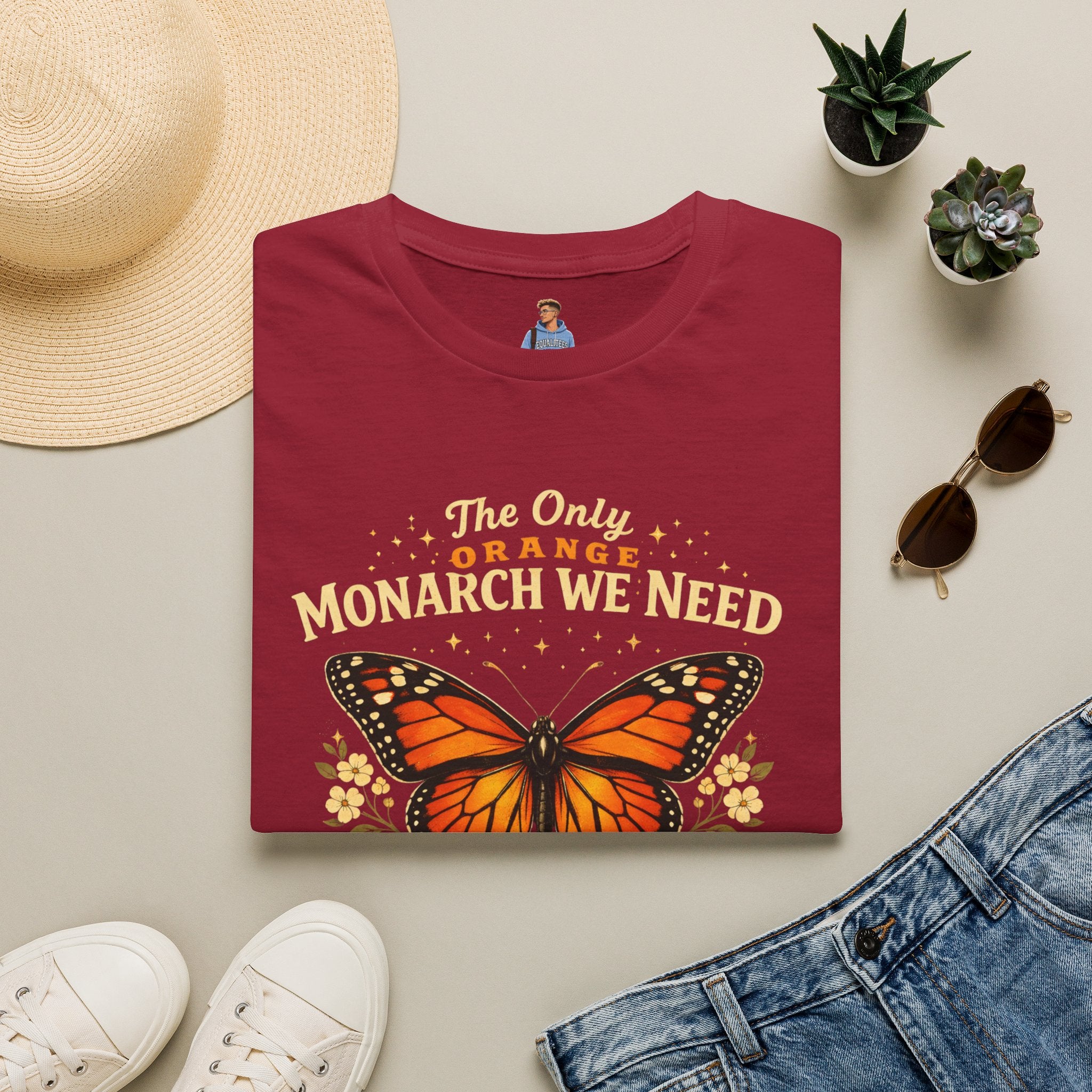 Monarch Butterfly T-Shirt — "The Only Orange Monarch We Need" No Kings Tee