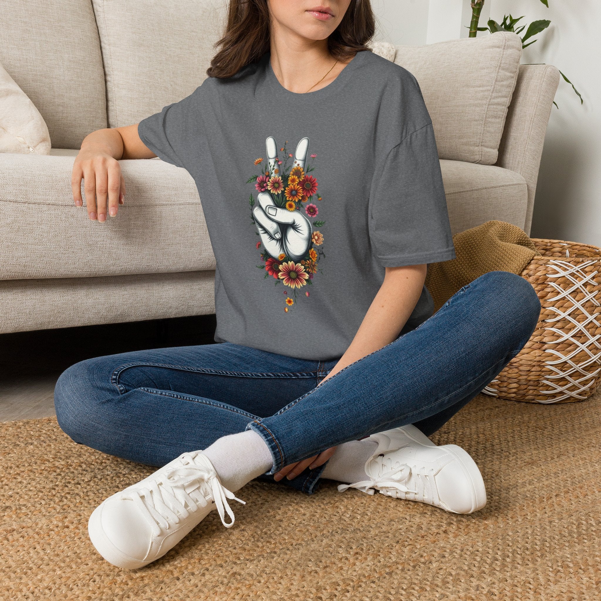 Camiseta unisex de estilo suave Grow Peace: inspiración boho, perfecta para festivales y uso diario