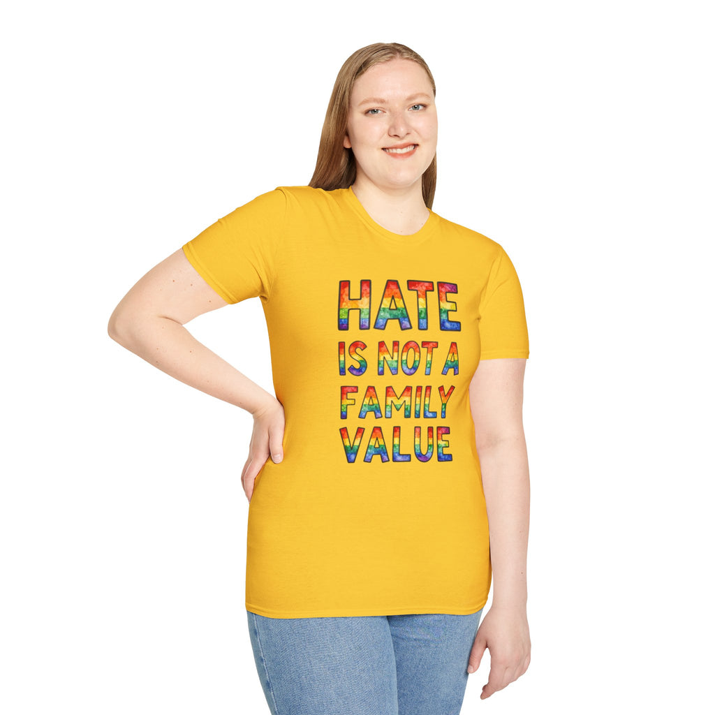 Hate Is Not A Family Value Rainbow Pride T-Shirt