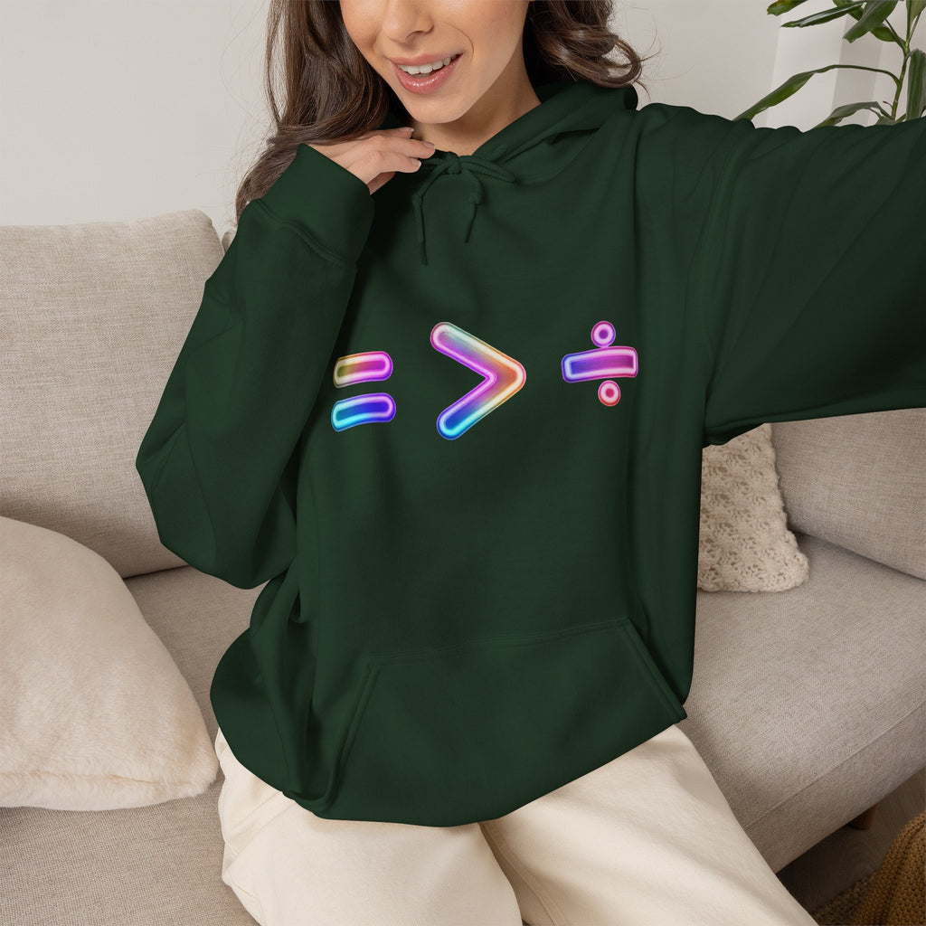 Equality is Greater than Division Neon Style Pullover Hoodie