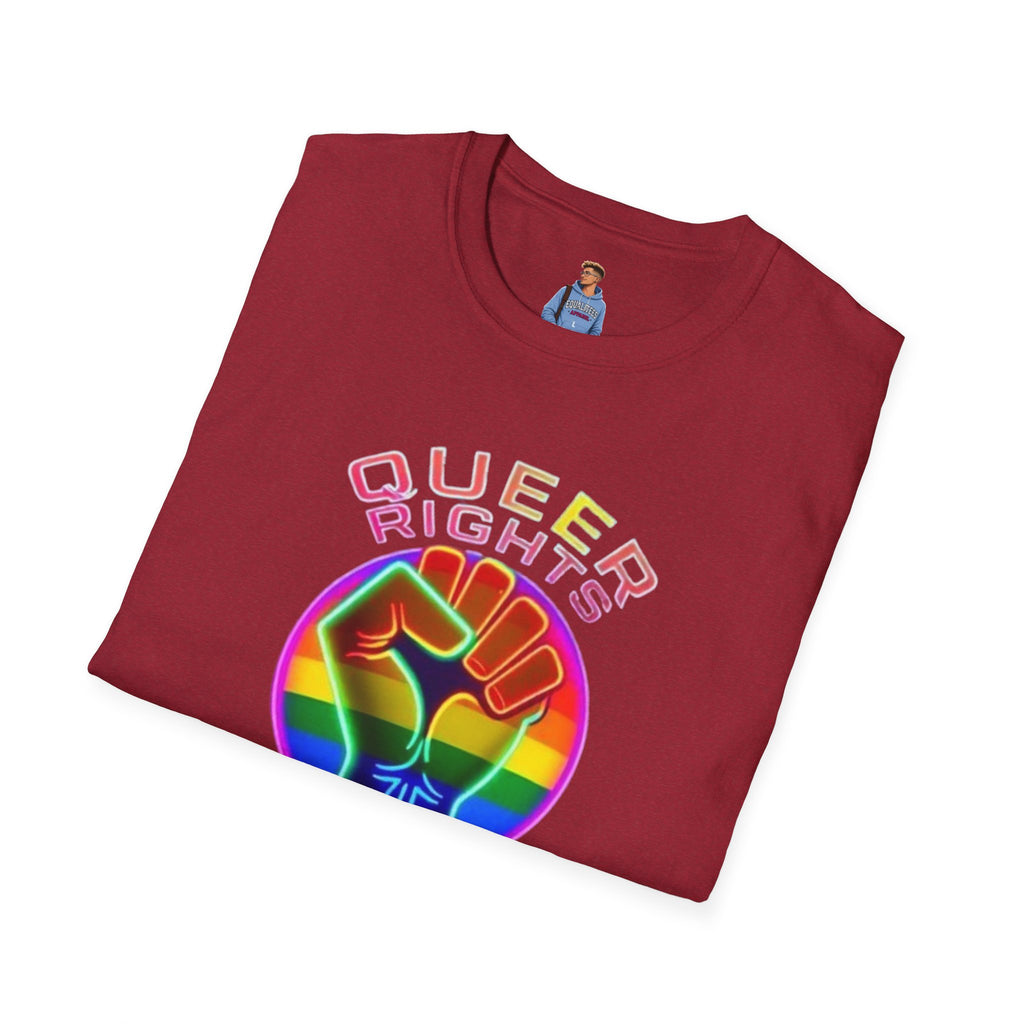 Unisex Softstyle T-Shirt - Queer Rights Are Human Rights Statement Tee
