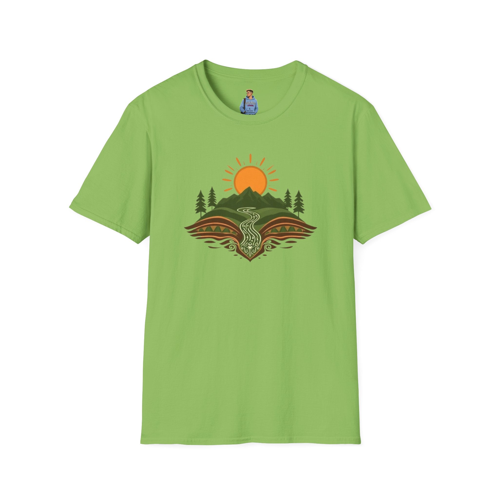 Mountain Scene Unisex Softstyle T-shirt