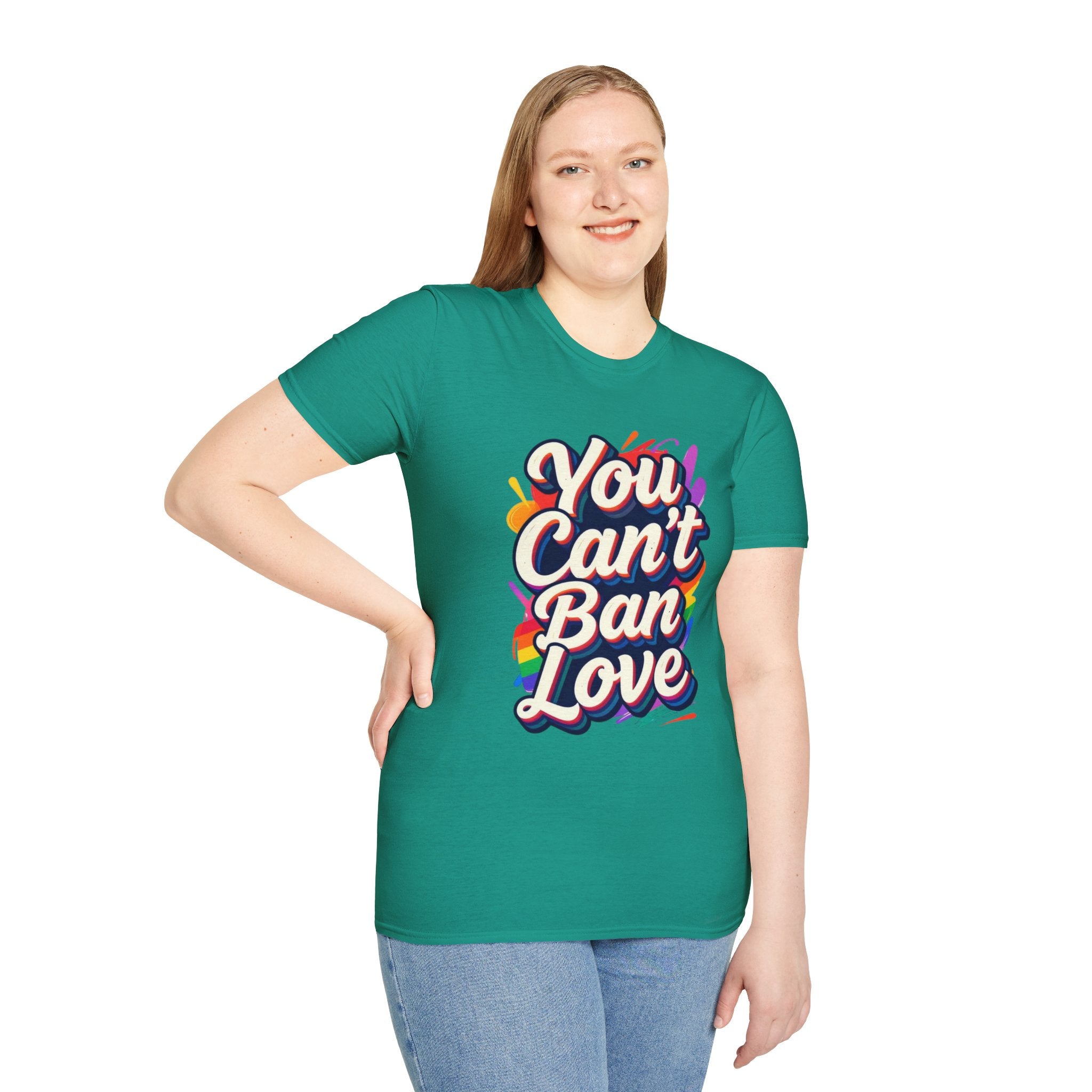 You Can't Ban Love T‑Shirt — Rainbow LGBTQ+ Pride Graphic Tee