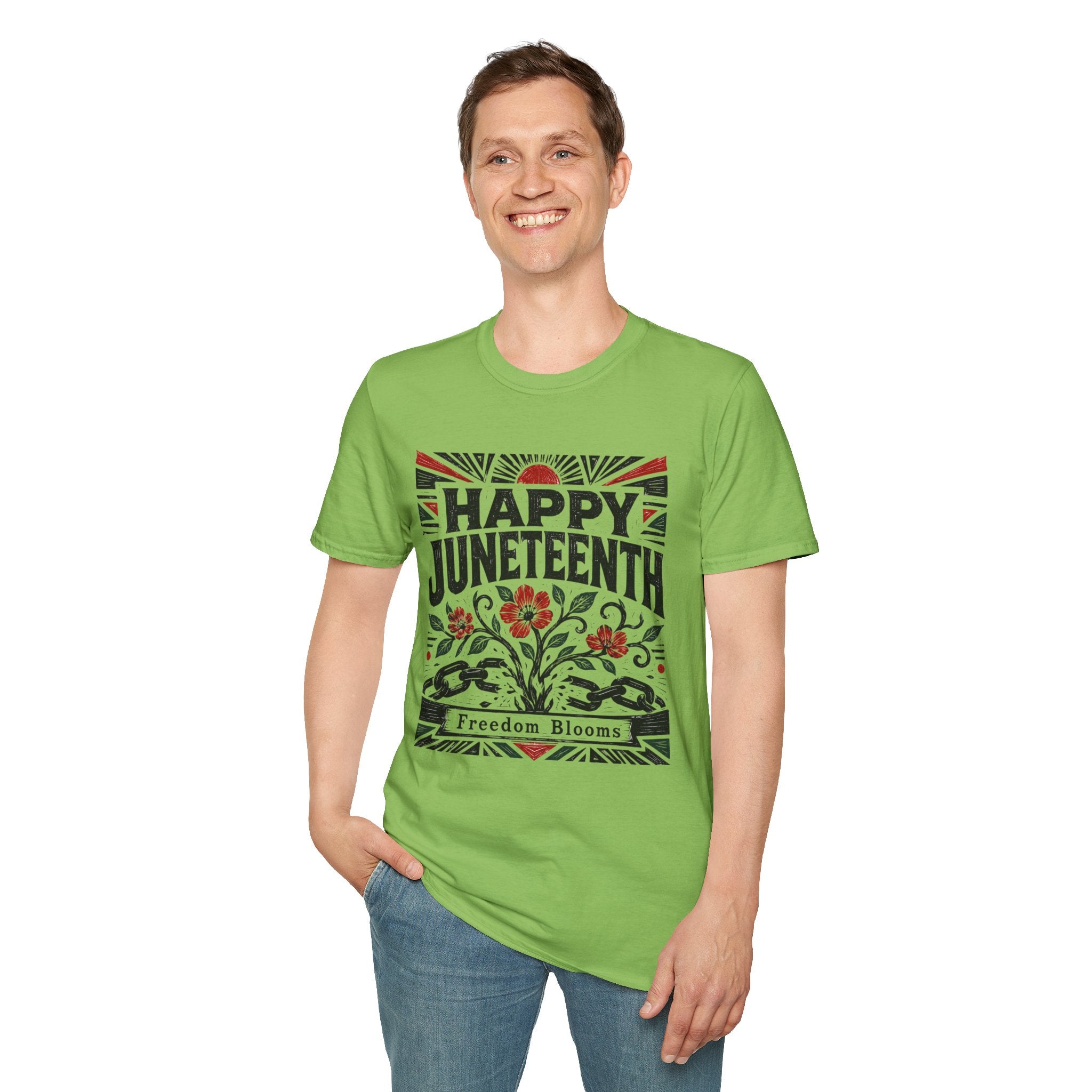 Juneteenth T-Shirt — "Happy Juneteenth" Floral Freedom Tee
