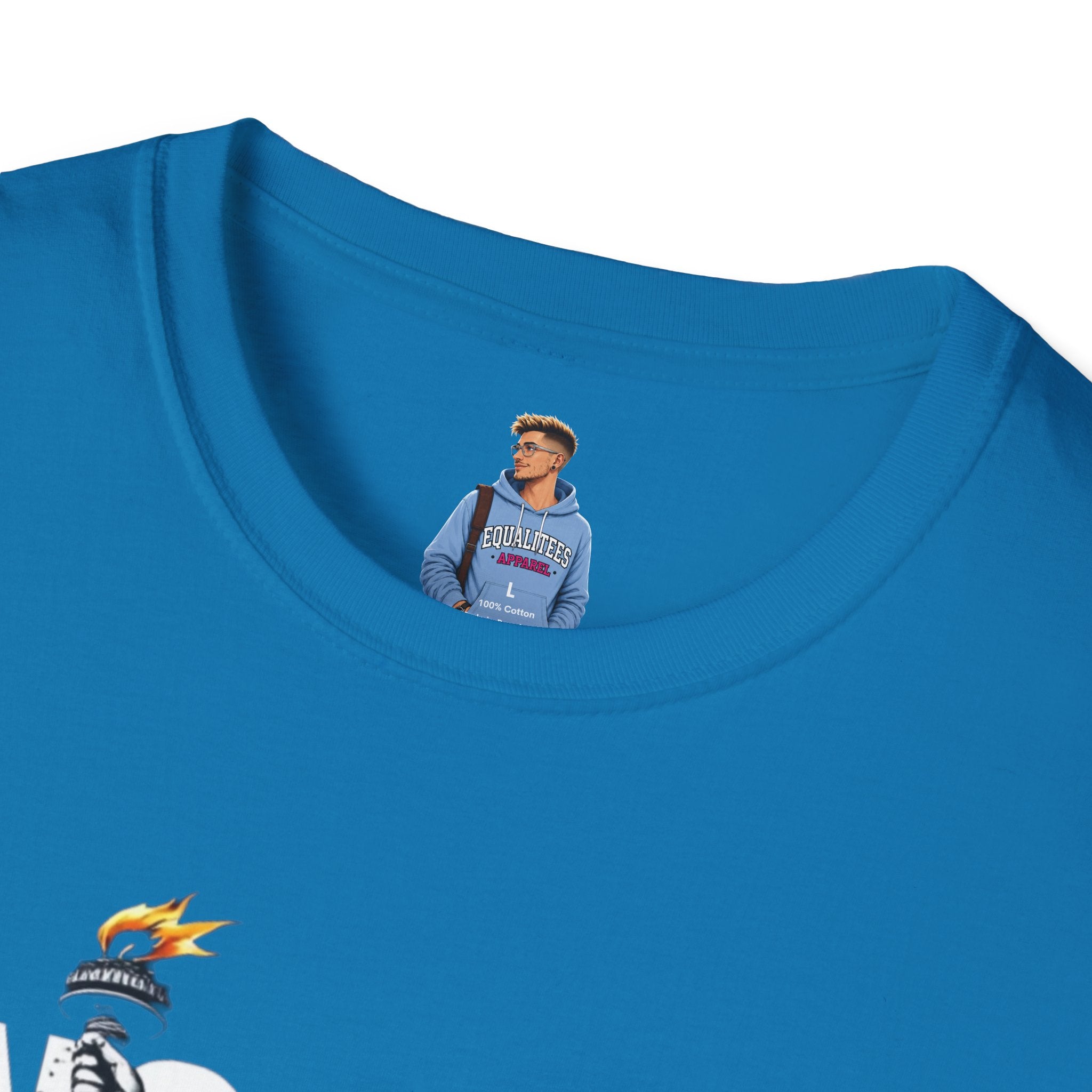 Camiseta unisex de estilo suave: camiseta gráfica con el lema "Nadie es ilegal" para defensores de la justicia social