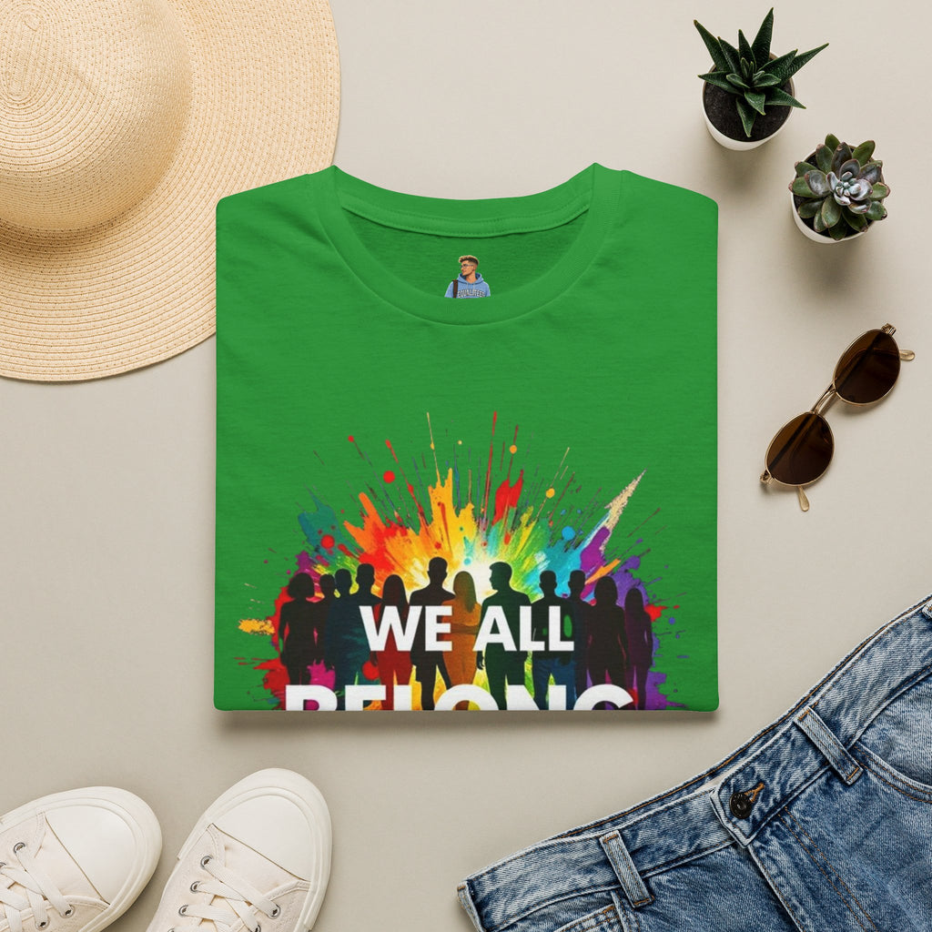 We All Belong Unisex Softstyle T-Shirt - Colorful Pride Tee