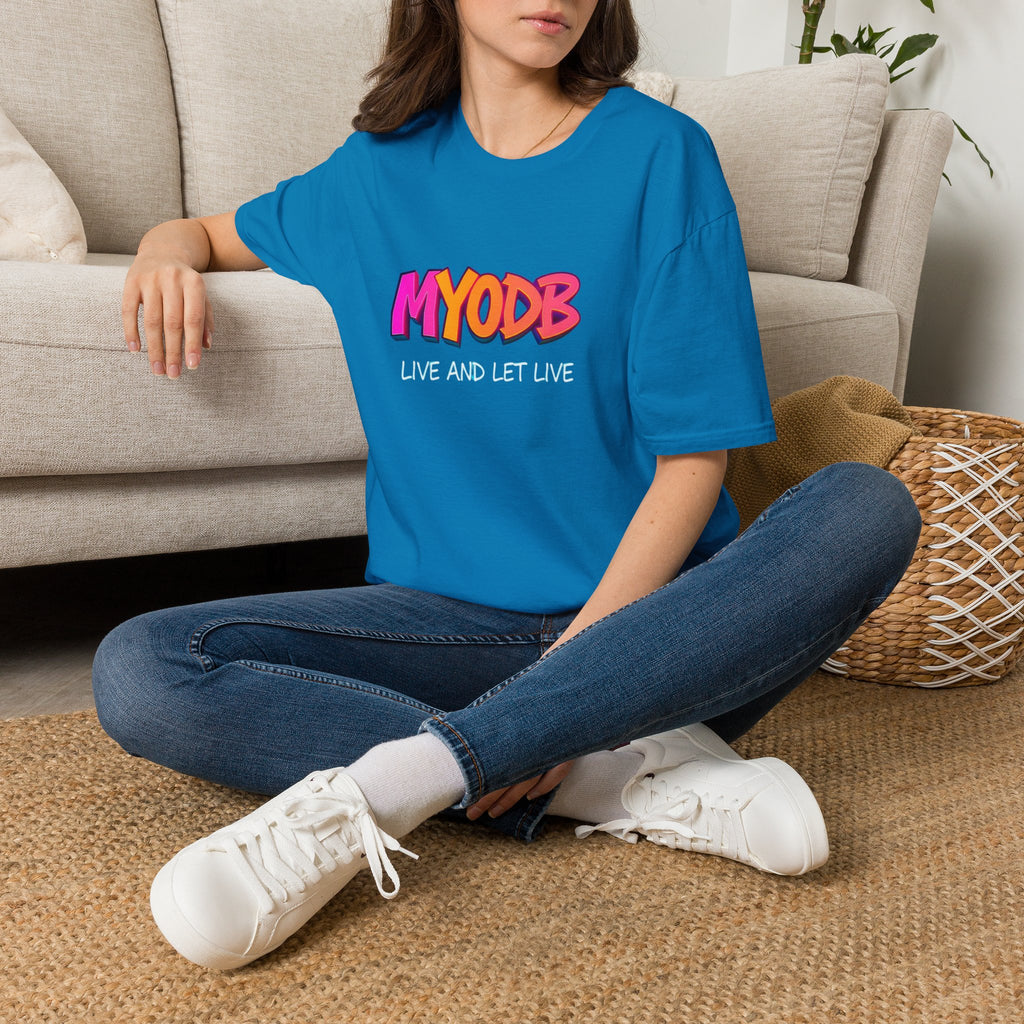 Camiseta MYODB "Vive y deja vivir" | Camiseta unisex de estilo suave | Ropa informal